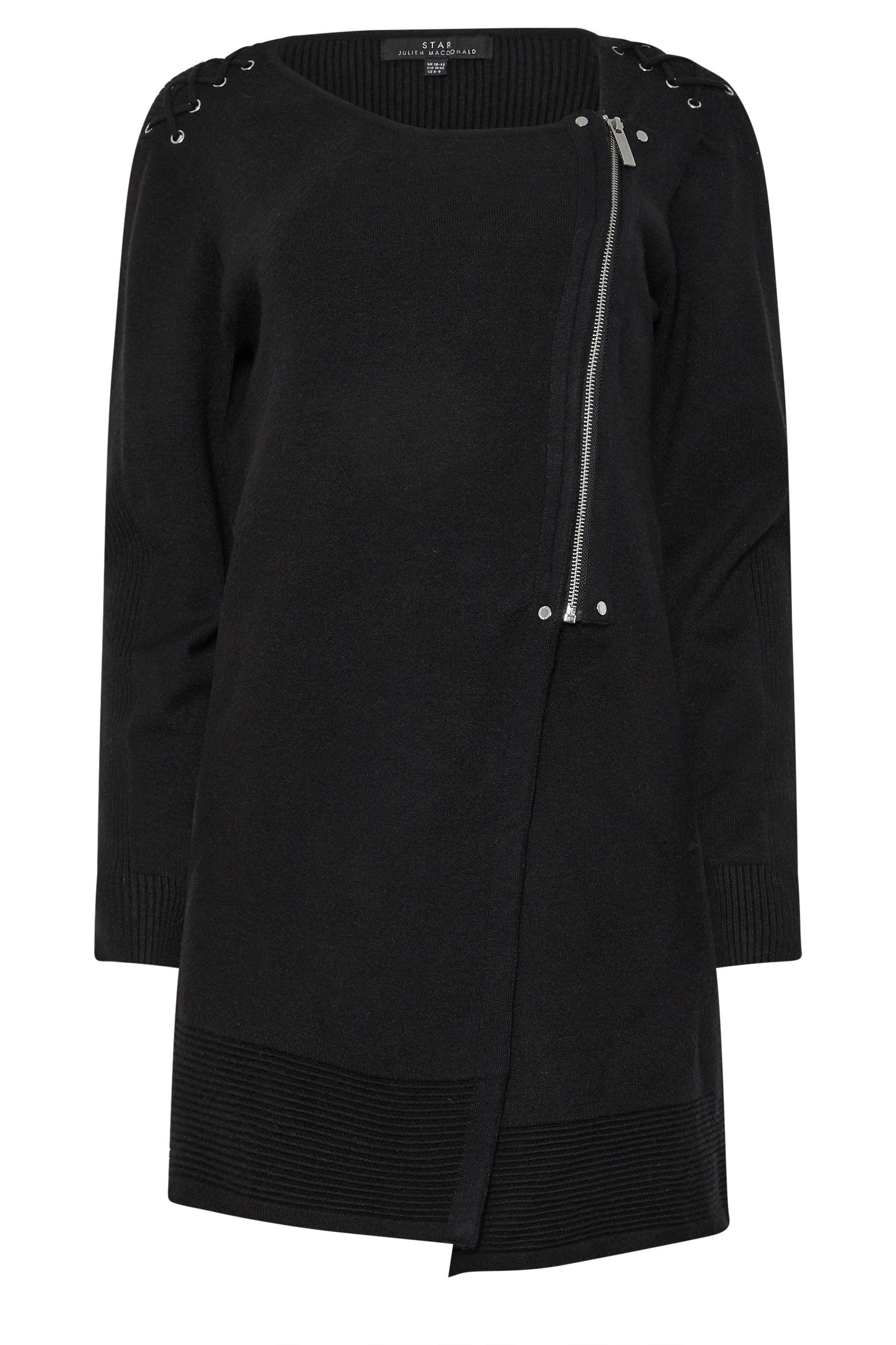 STAR Black Eyelet Detail Zip Cardigan | STAR x JM 9