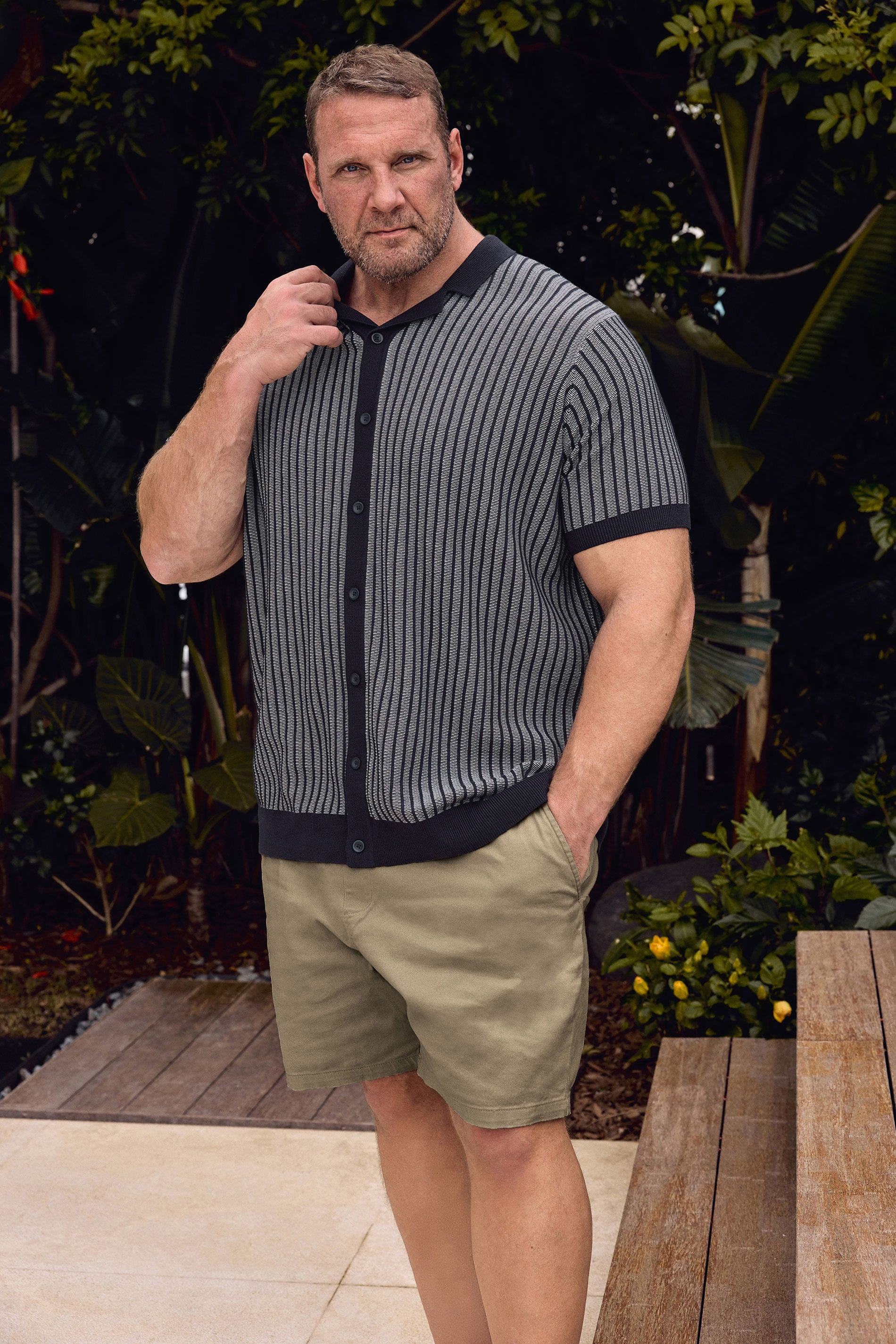 BadRhino Stone Brown Elasticated Waist Chino Shorts | BadRhino 3