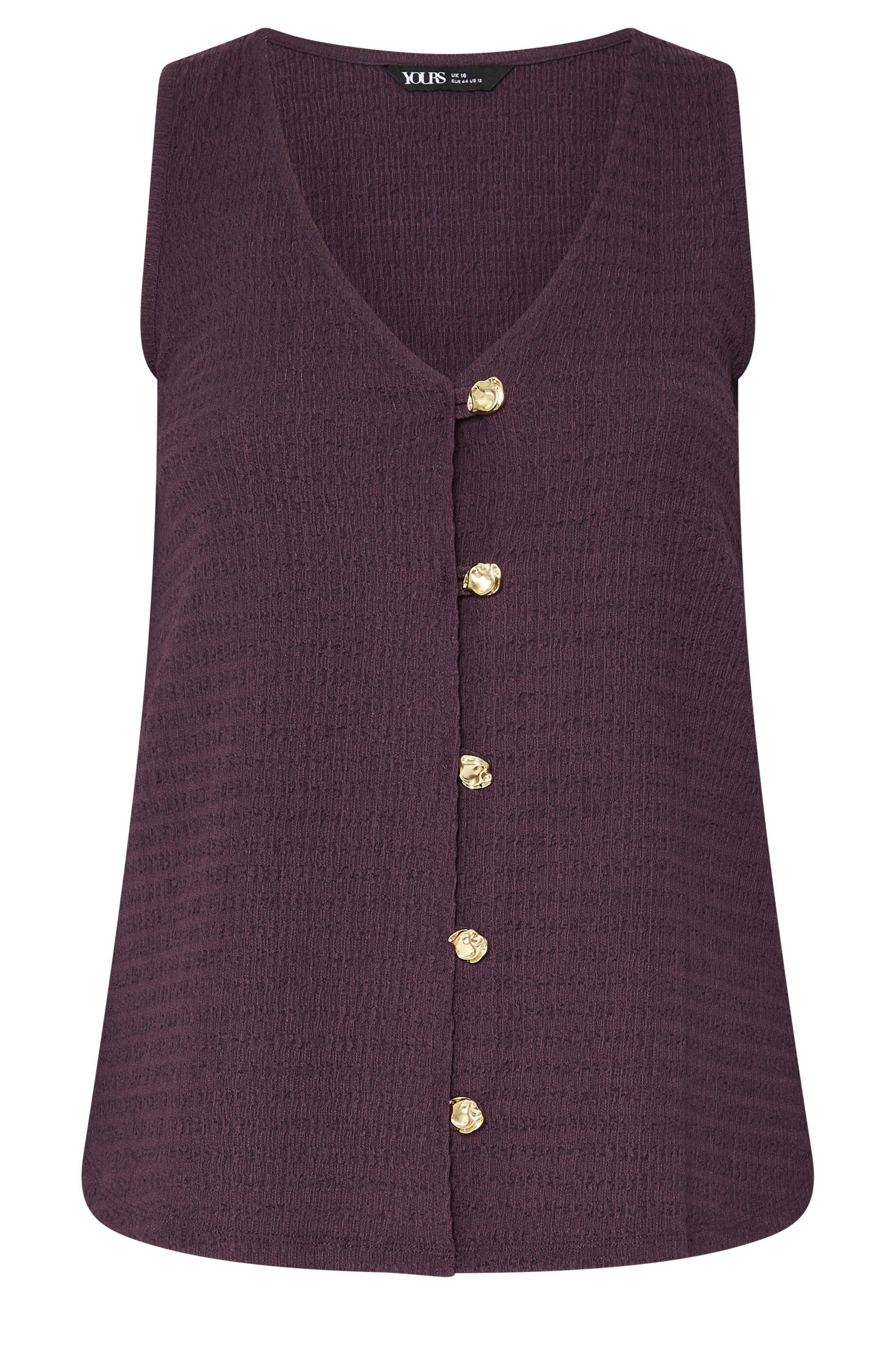YOURS Plus Size Purple Textured Waistcoat | Yours Clothing 6
