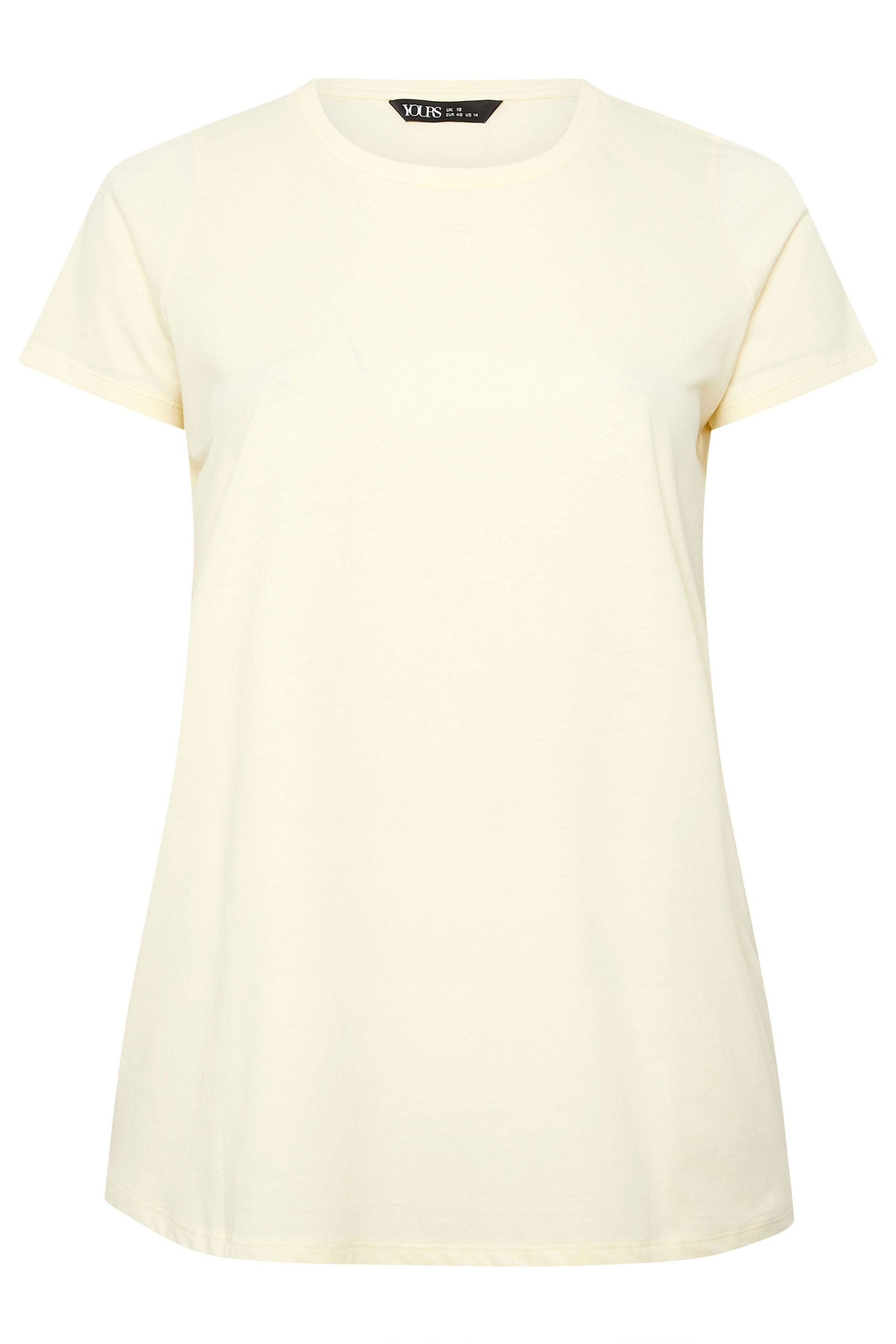 YOURS Plus Size Butter Yellow Core T-Shirt | Yours Clothing 5
