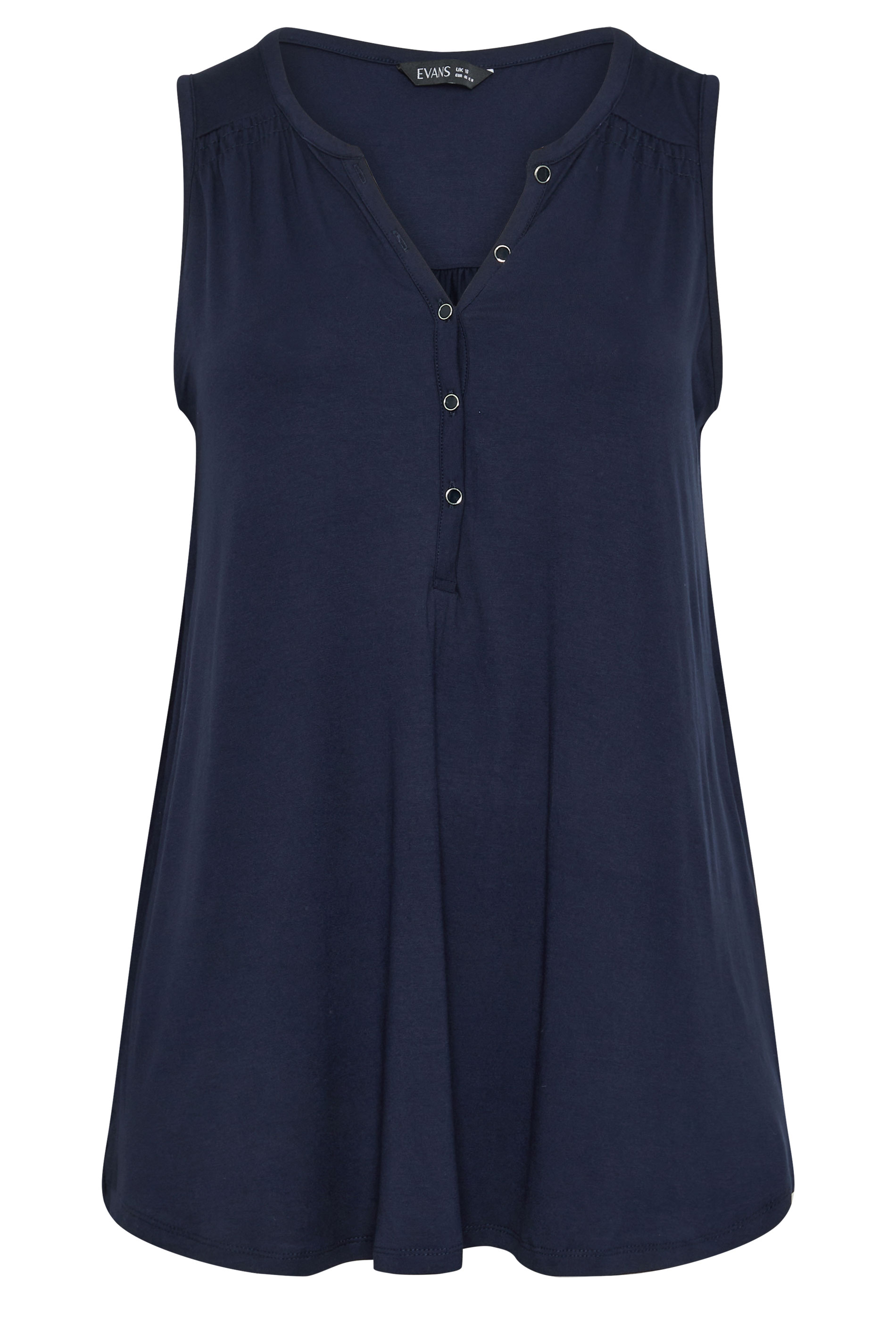 EVANS Plus Size Navy Blue Vest Top | Evans 5