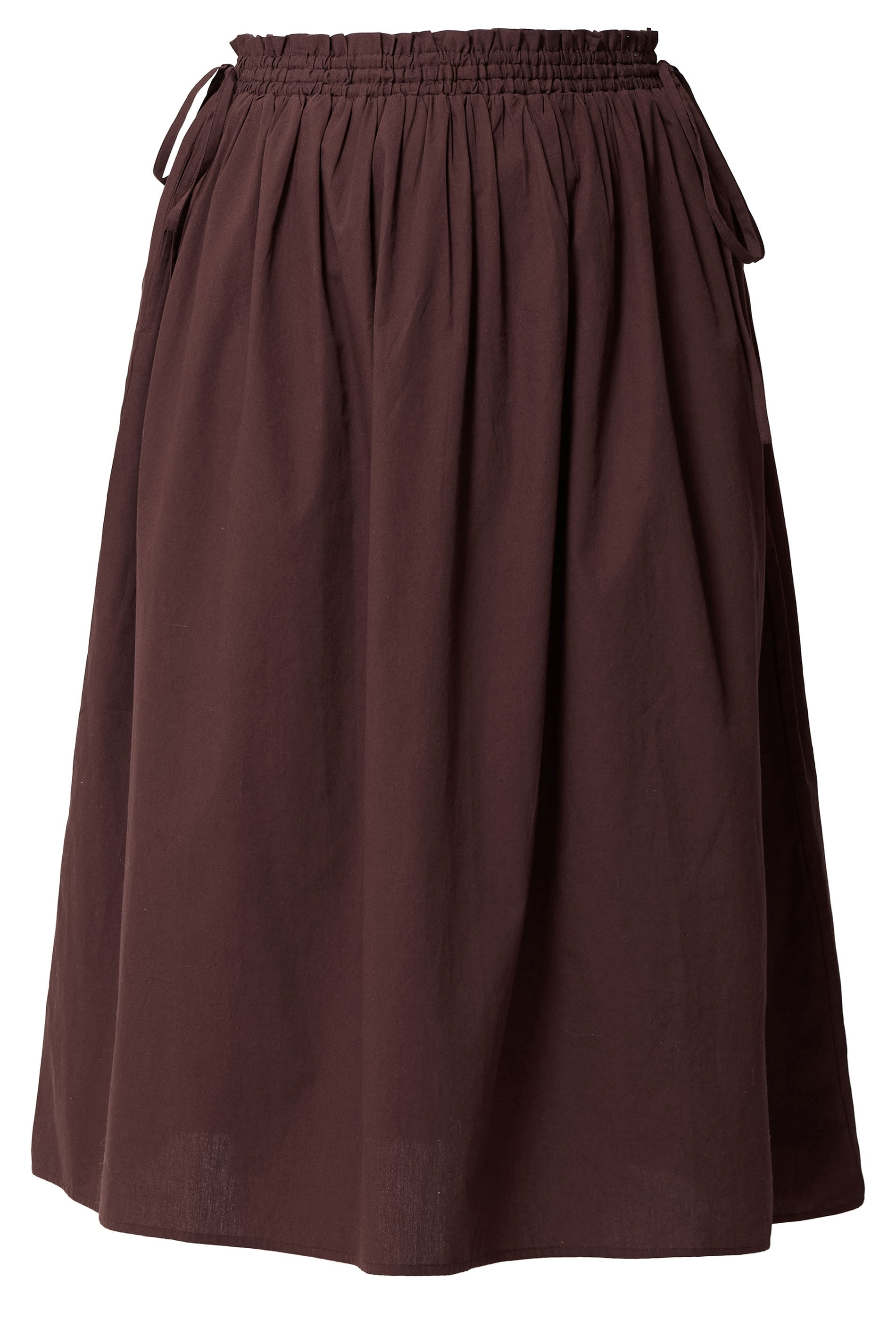 YOURS Plus Size Chocolate Brown Poplin Midi Skirt | Yours Clothing 5