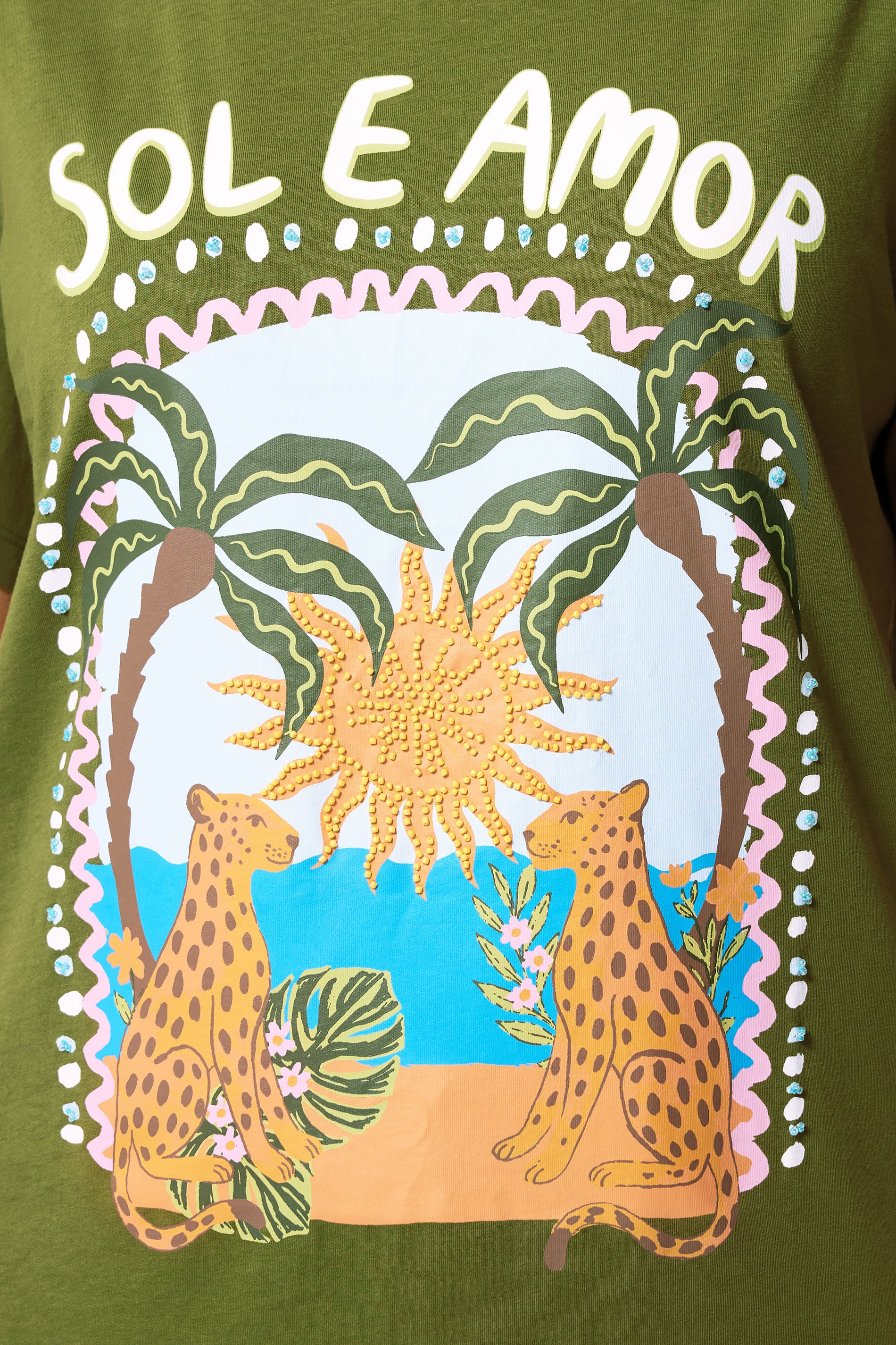 YOURS Plus Size Green 'Sol E Amor' Graphic T-Shirt | Yours Clothing 5