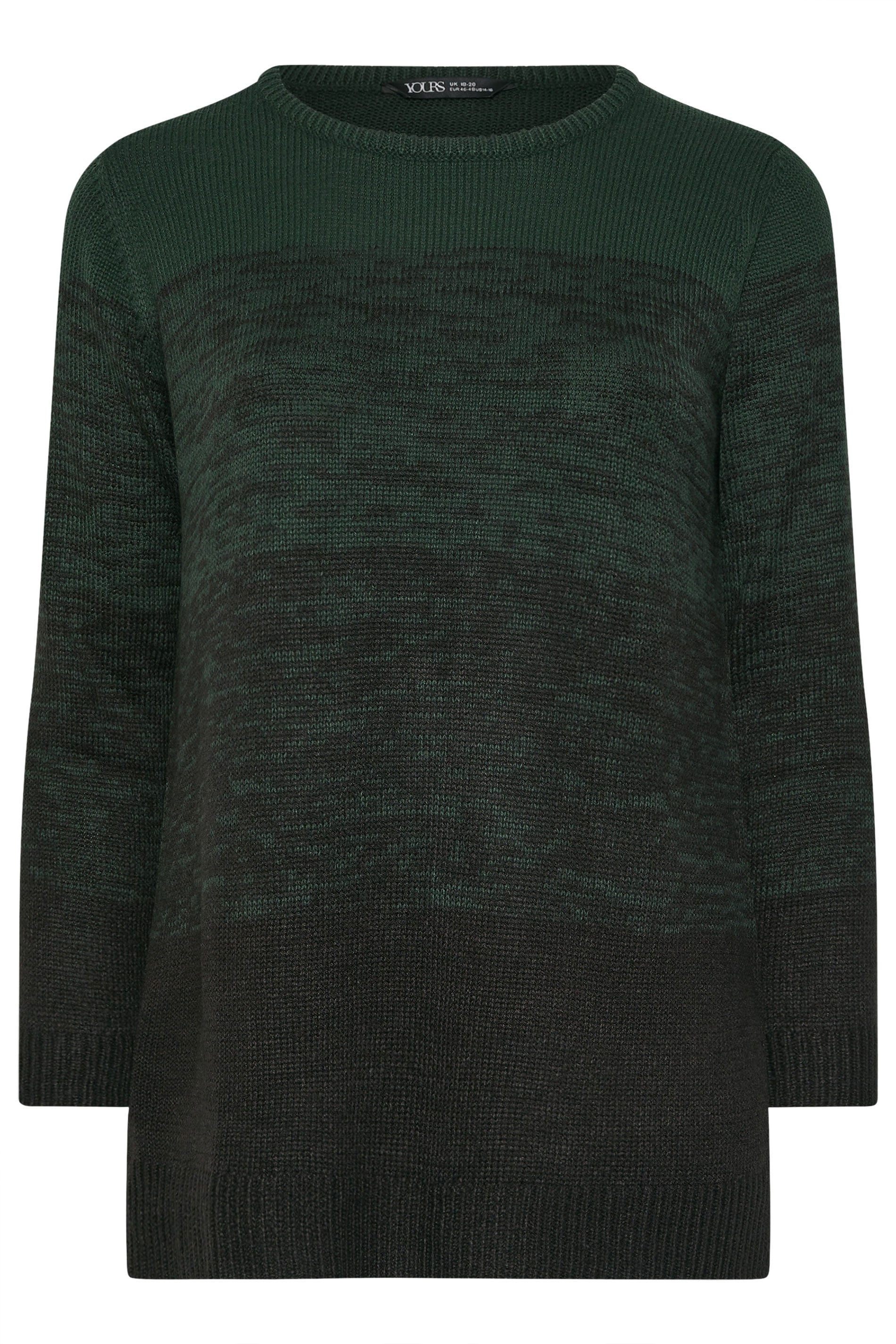 YOURS Plus Size Dark Green Colourblock Jumper 5