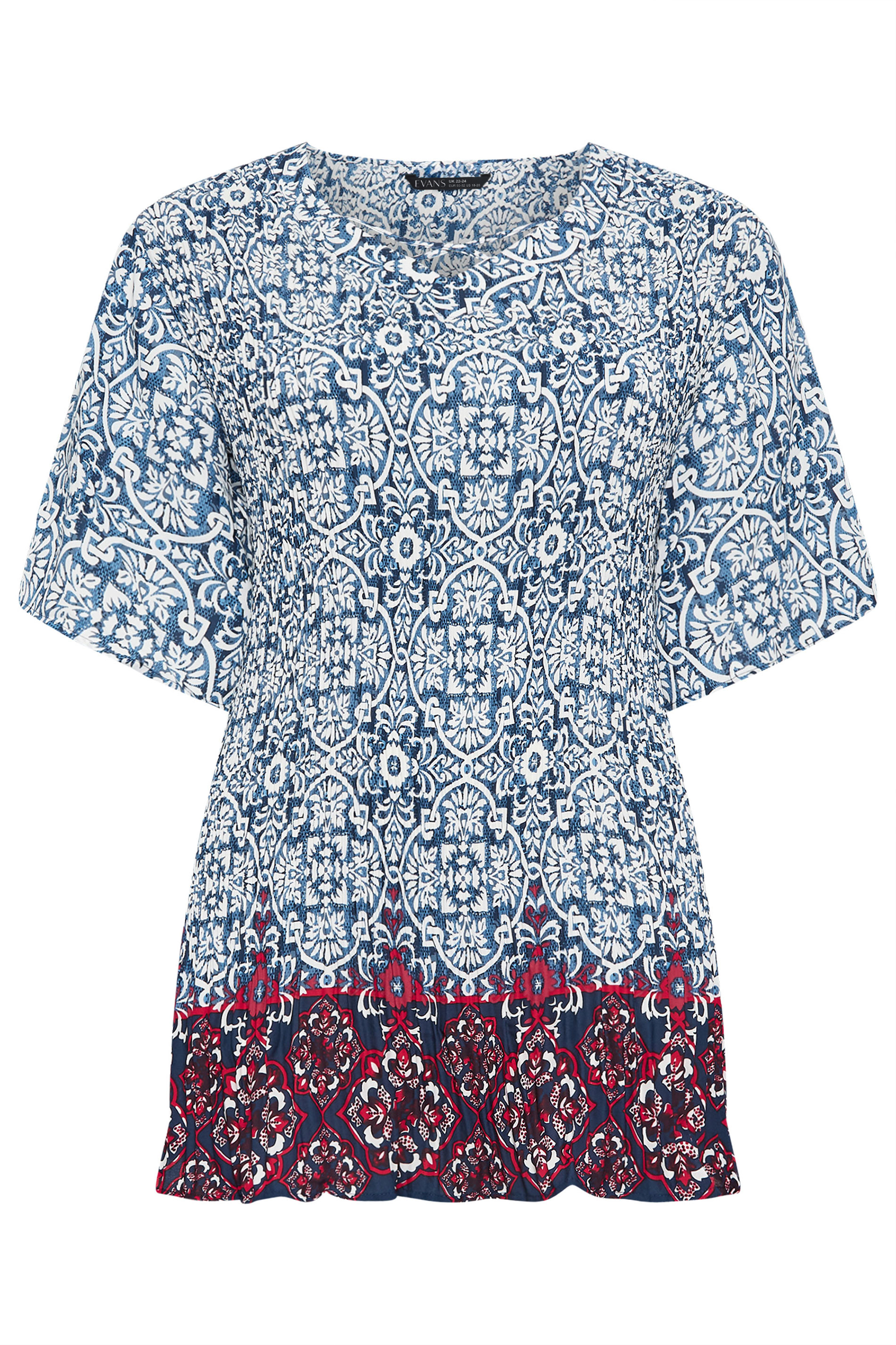 Evans Blue Fairville Shirred Tunic | Evans