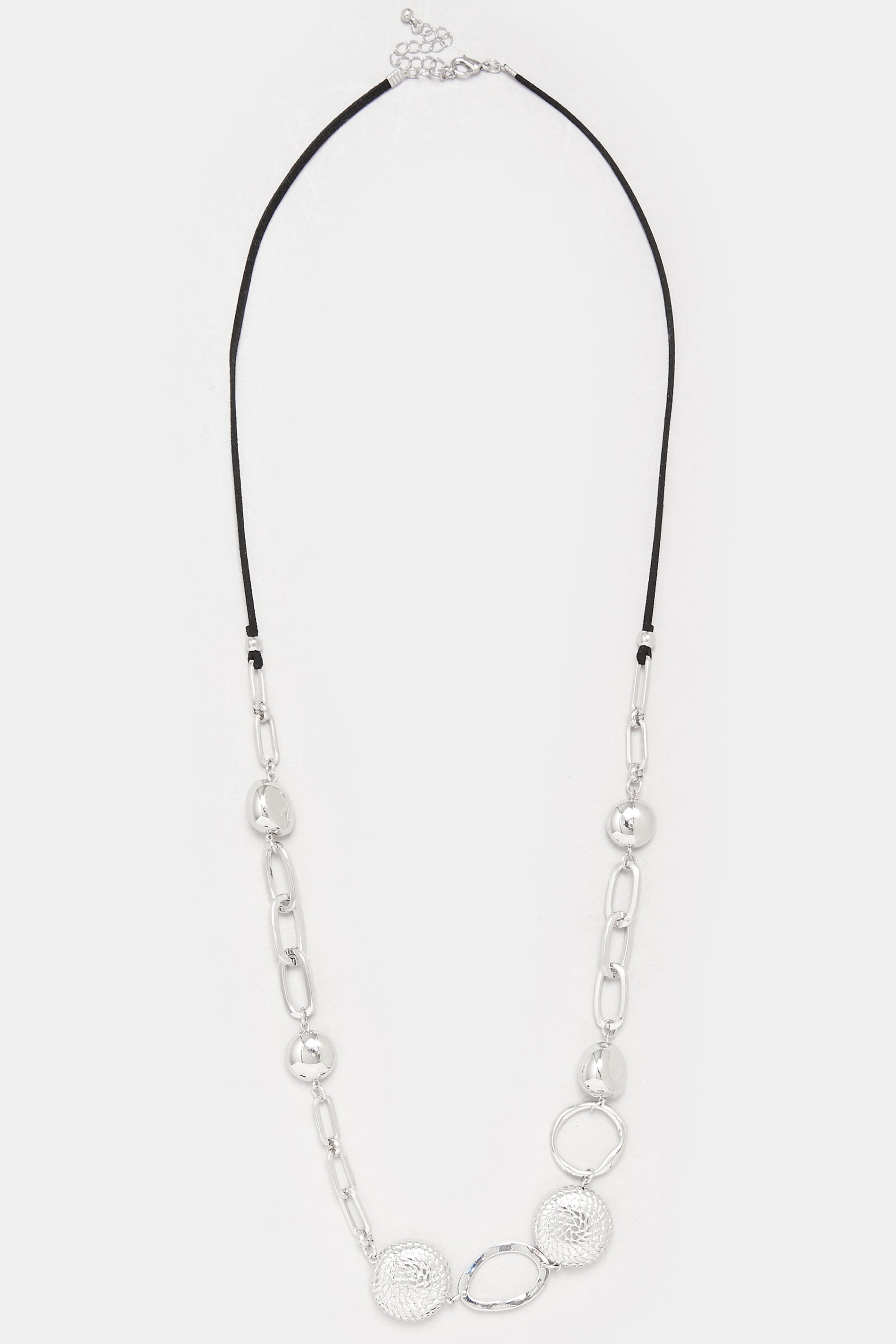 Silver Tone Mixed Link Chain Necklace | Yours Clothing 3