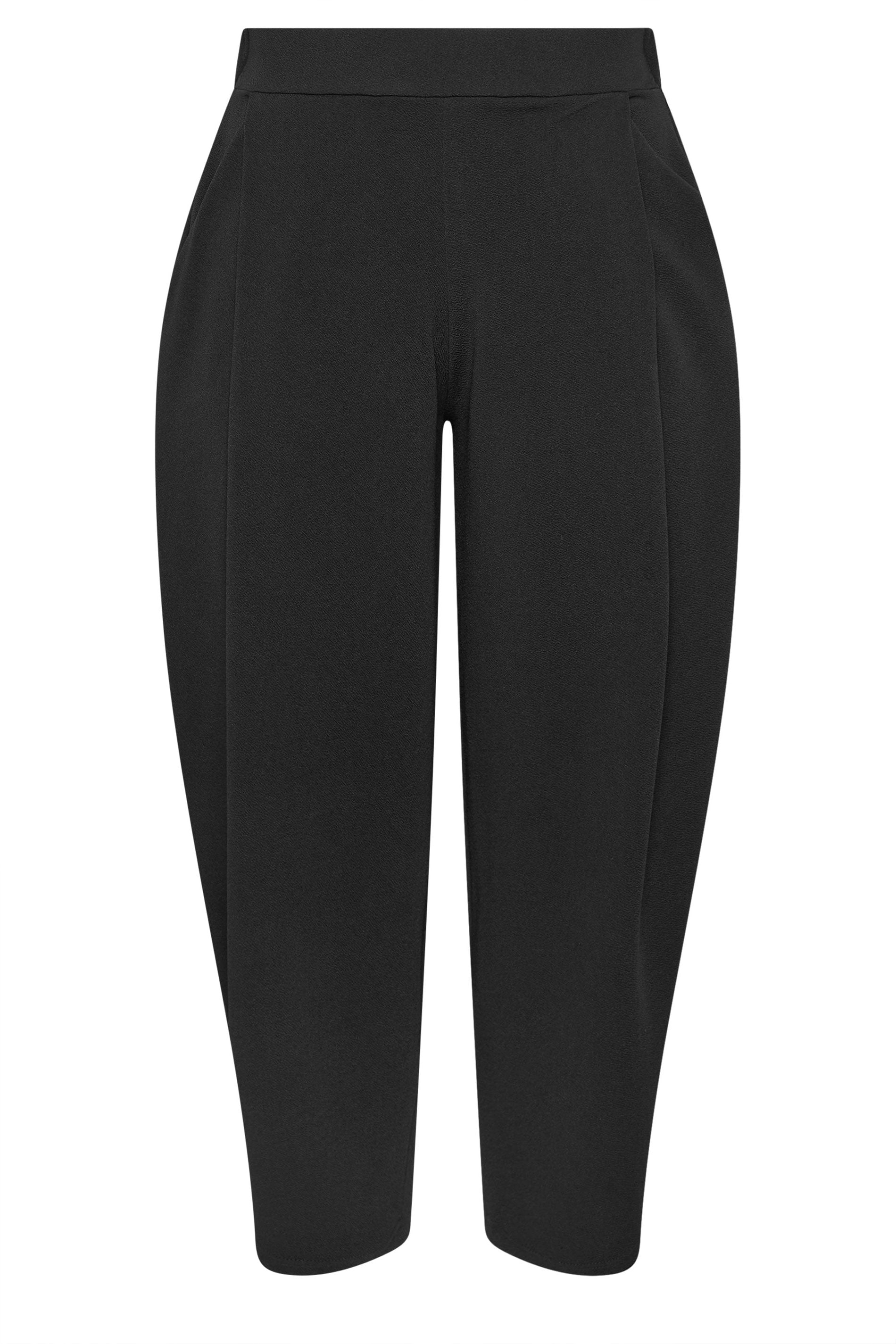 LIMITED COLLECTION Plus Size Black Pleated Barrel Leg Trousers | Yours Clothing 5