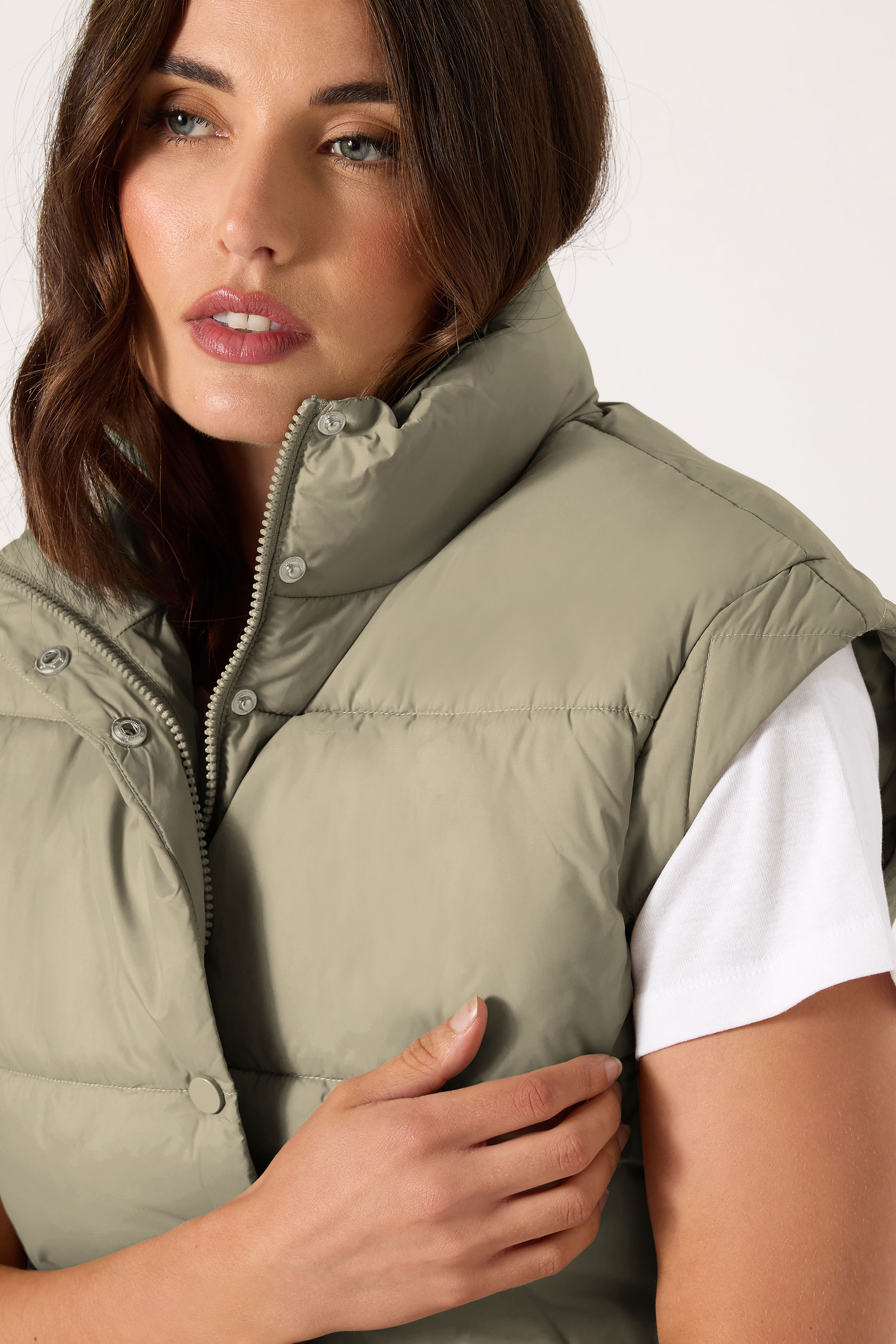 LTS Tall Women's Natural Brown Padded Gilet | Long Tall Sally 4