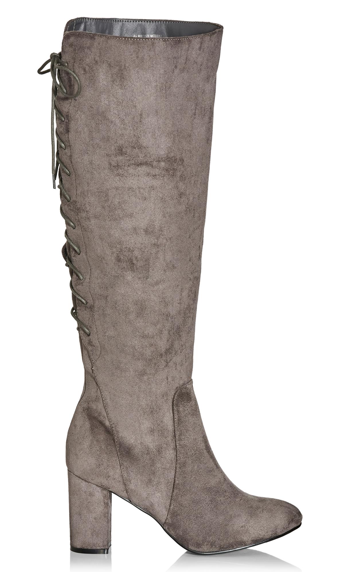 Knee-High Perry Sleek Flat Grey Boot 2