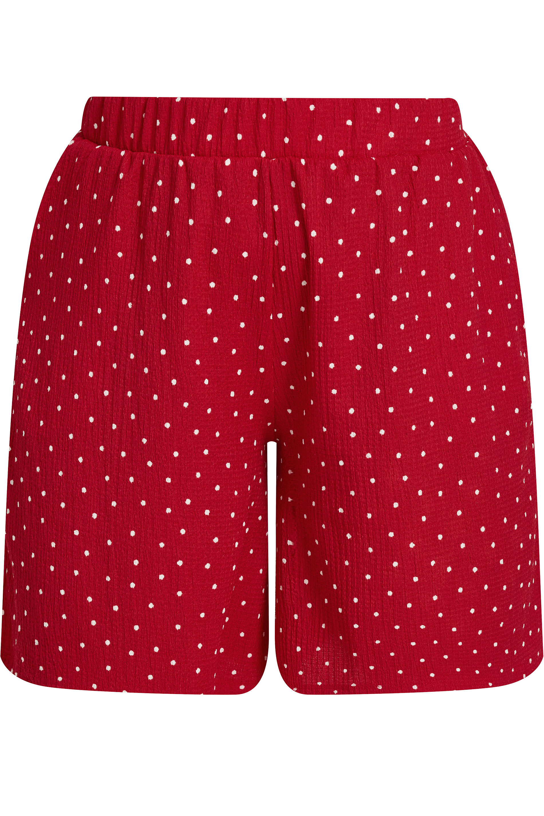 YOURS Plus Size Red Polka Dot Crinkle Shorts | Yours Clothing 5