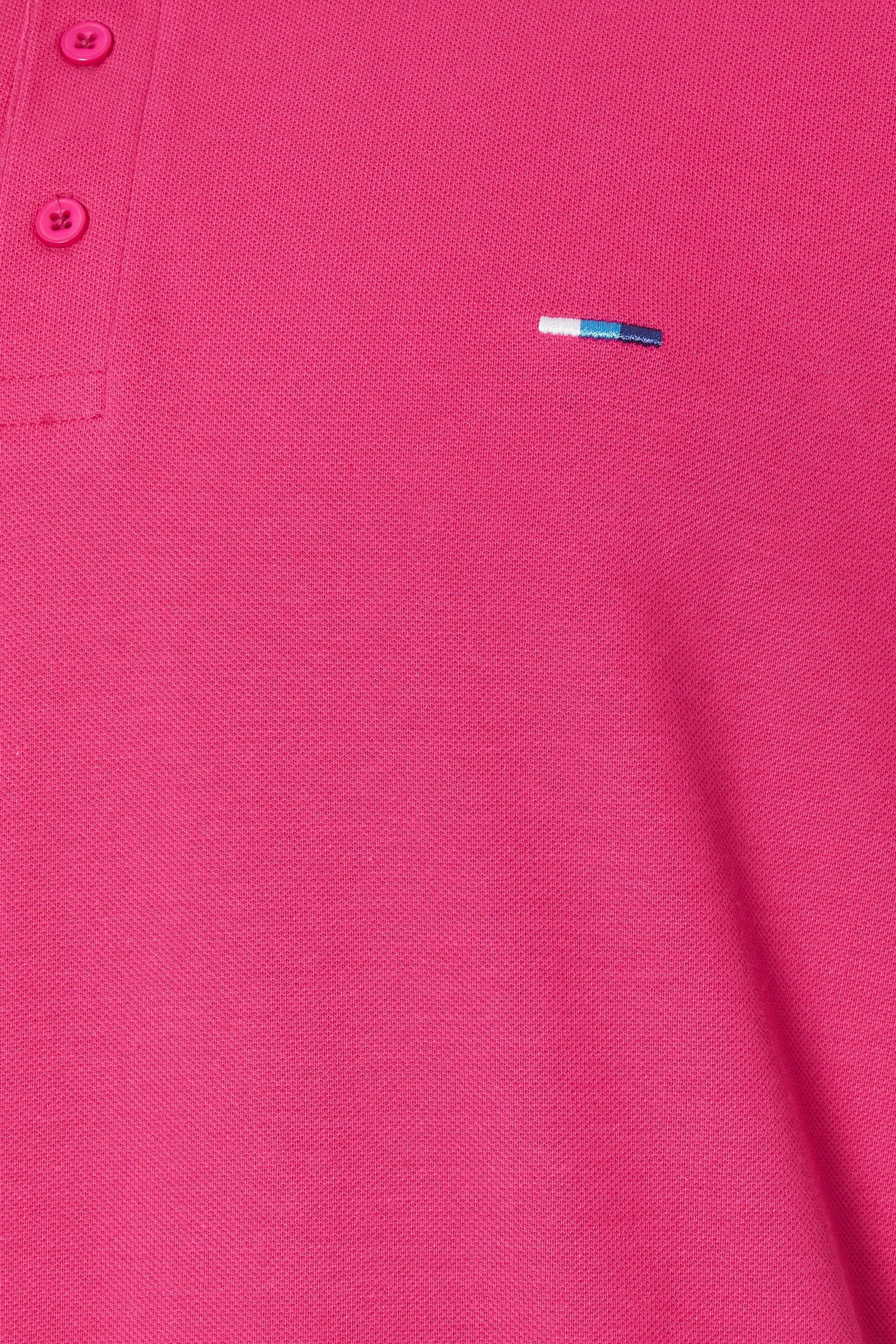 BadRhino Big & Tall Pink & White Tipped Polo Shirt | BadRhino 5