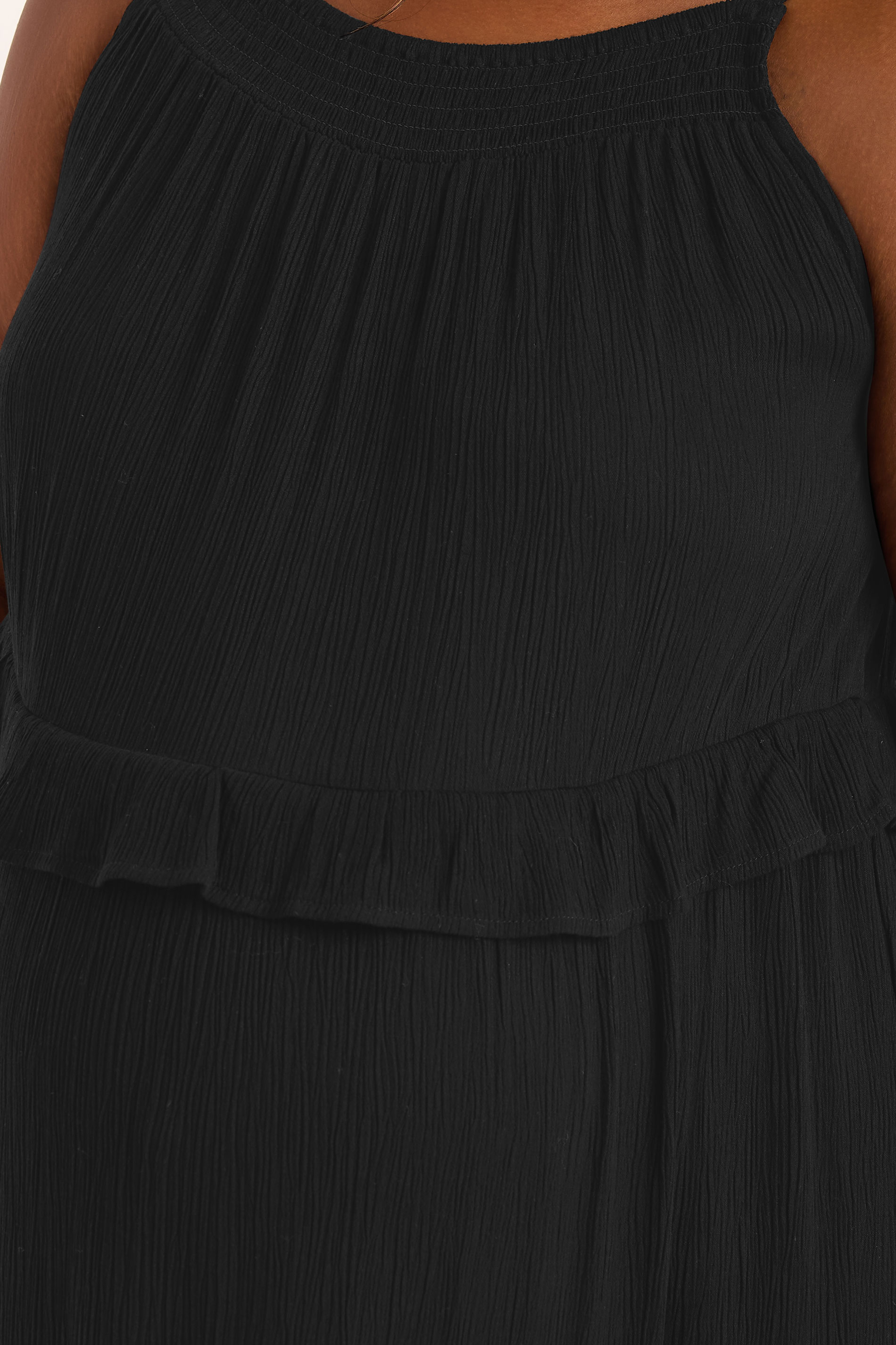 BUMP IT UP MATERNITY Plus Size Black Tiered Frill Maxi Dress | Yours Clothing 4
