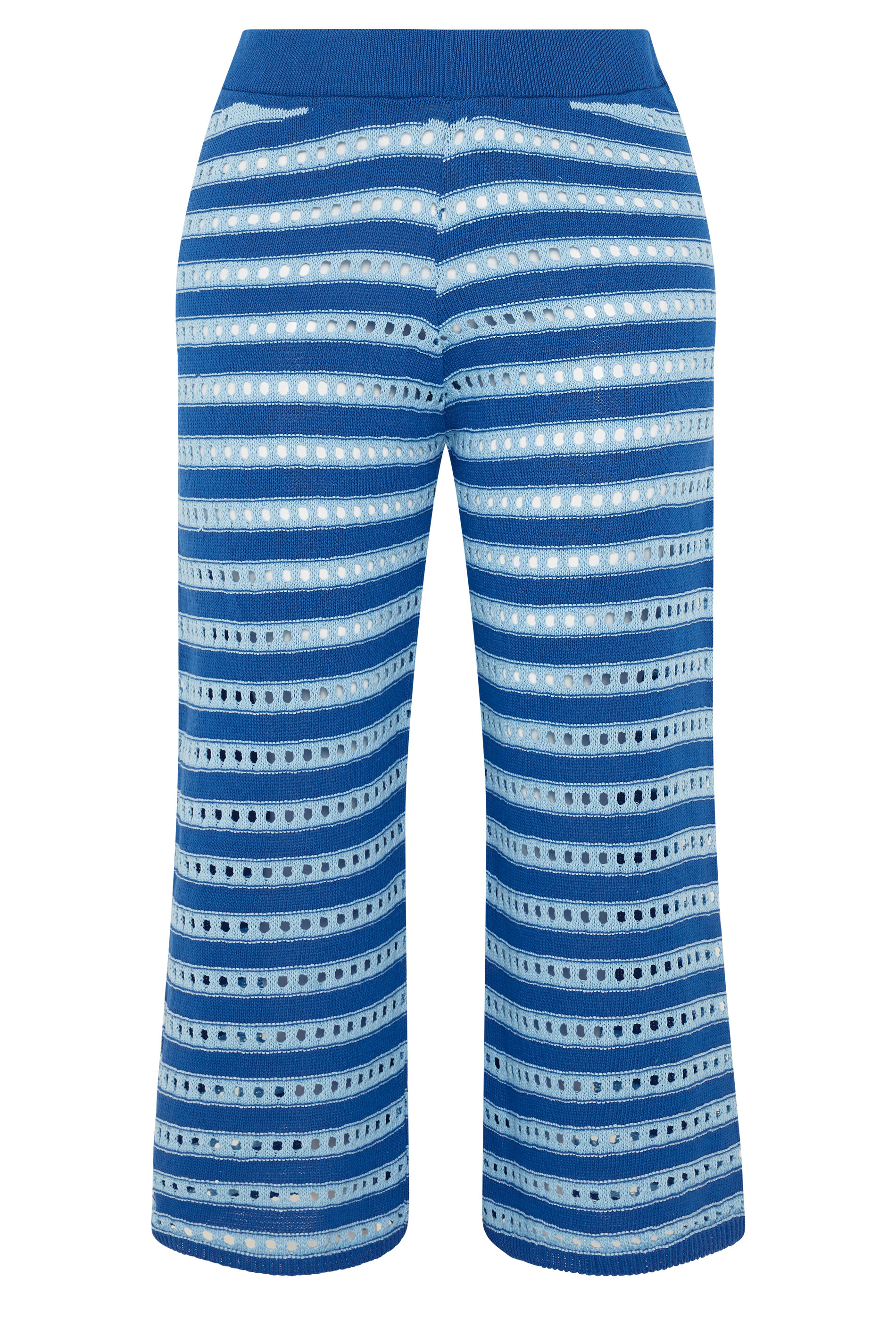 LIMITED COLLECTION Plus Size Blue Stripe Knitted Trousers | Yours Clothing 6