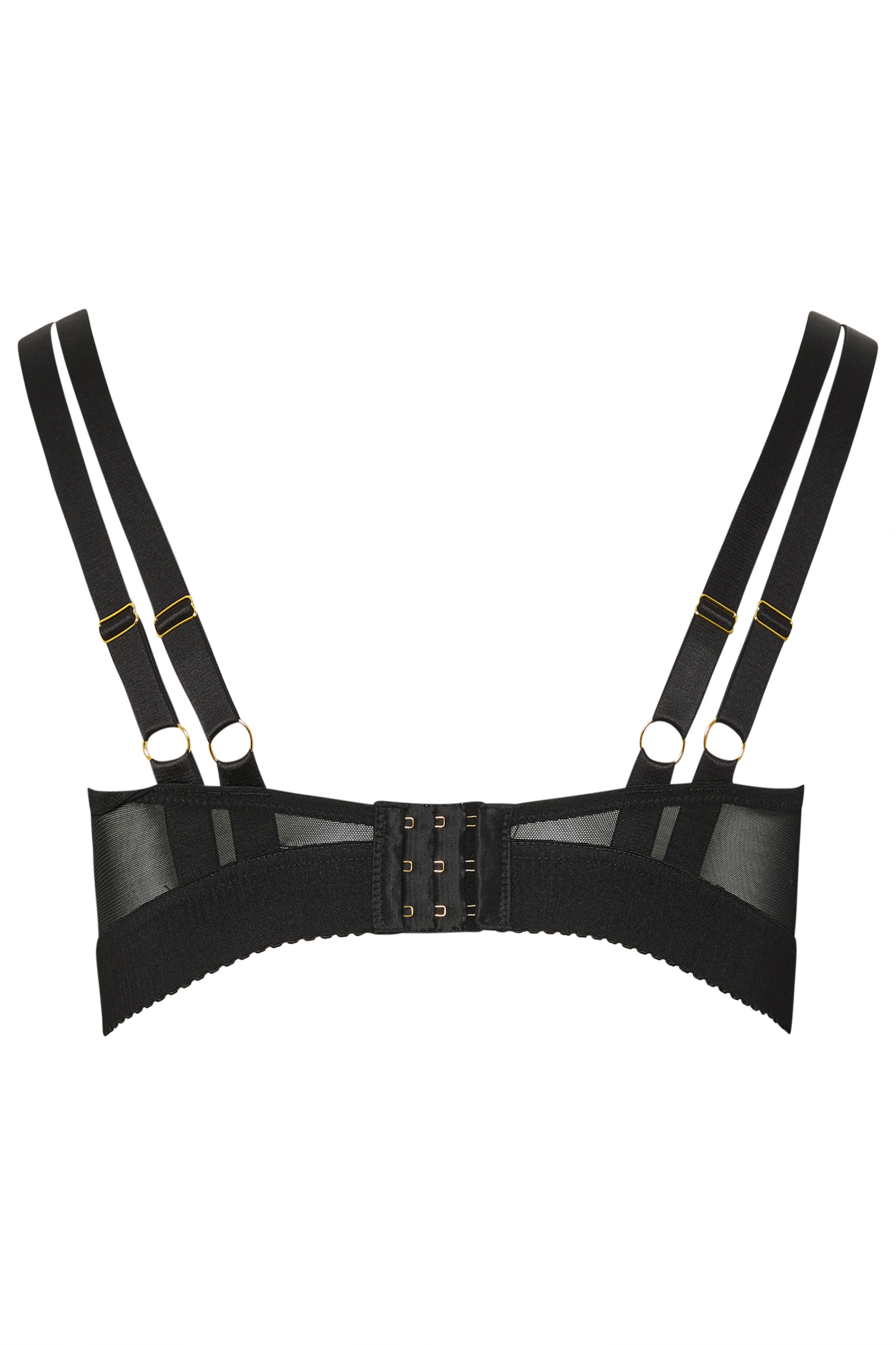 PLAYFUL PROMISES Black Candace Balcony Underwired Bra | Yours Clothing 8