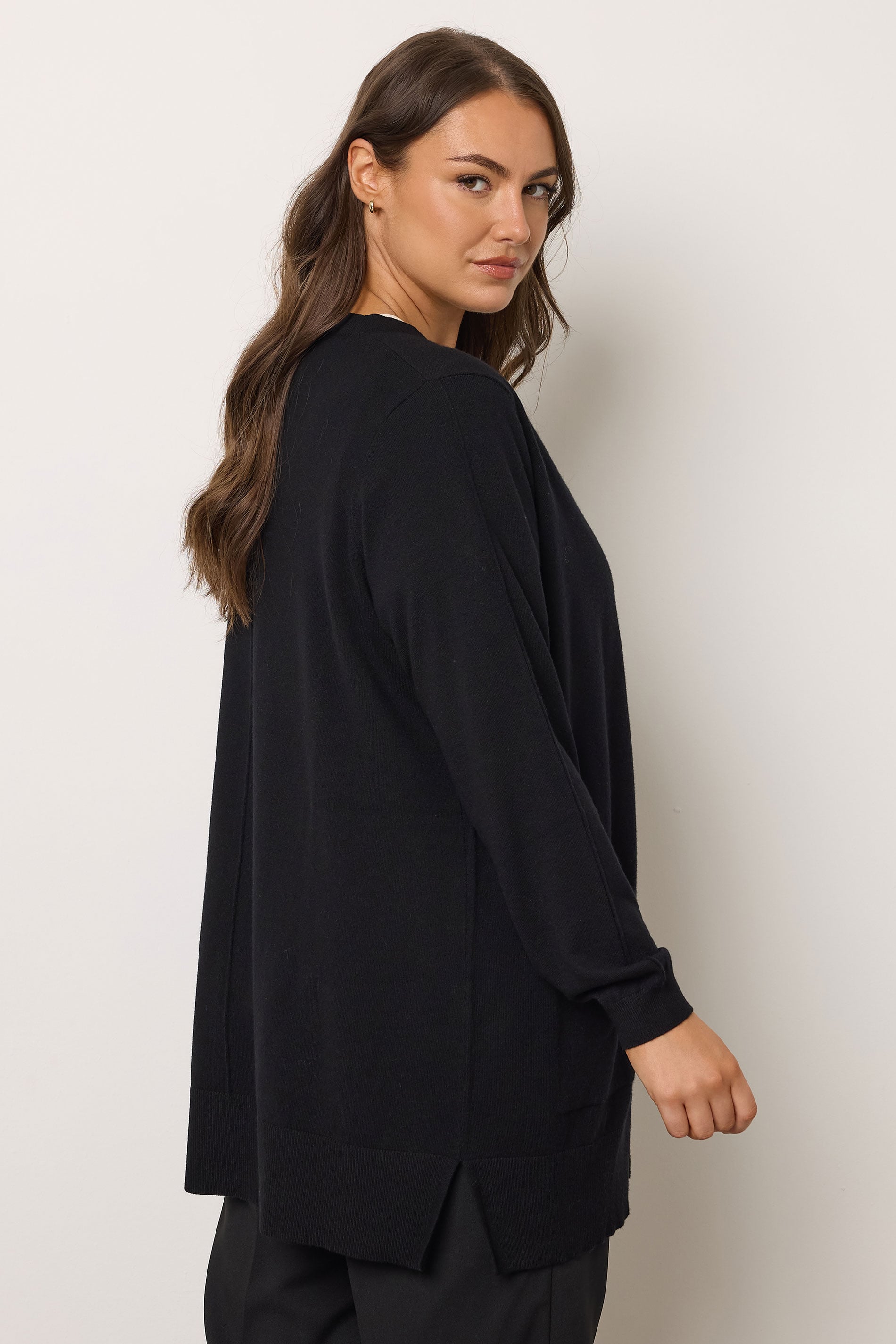 EVANS Plus Size Black Premium Pocket Front Cardigan | Evans  4
