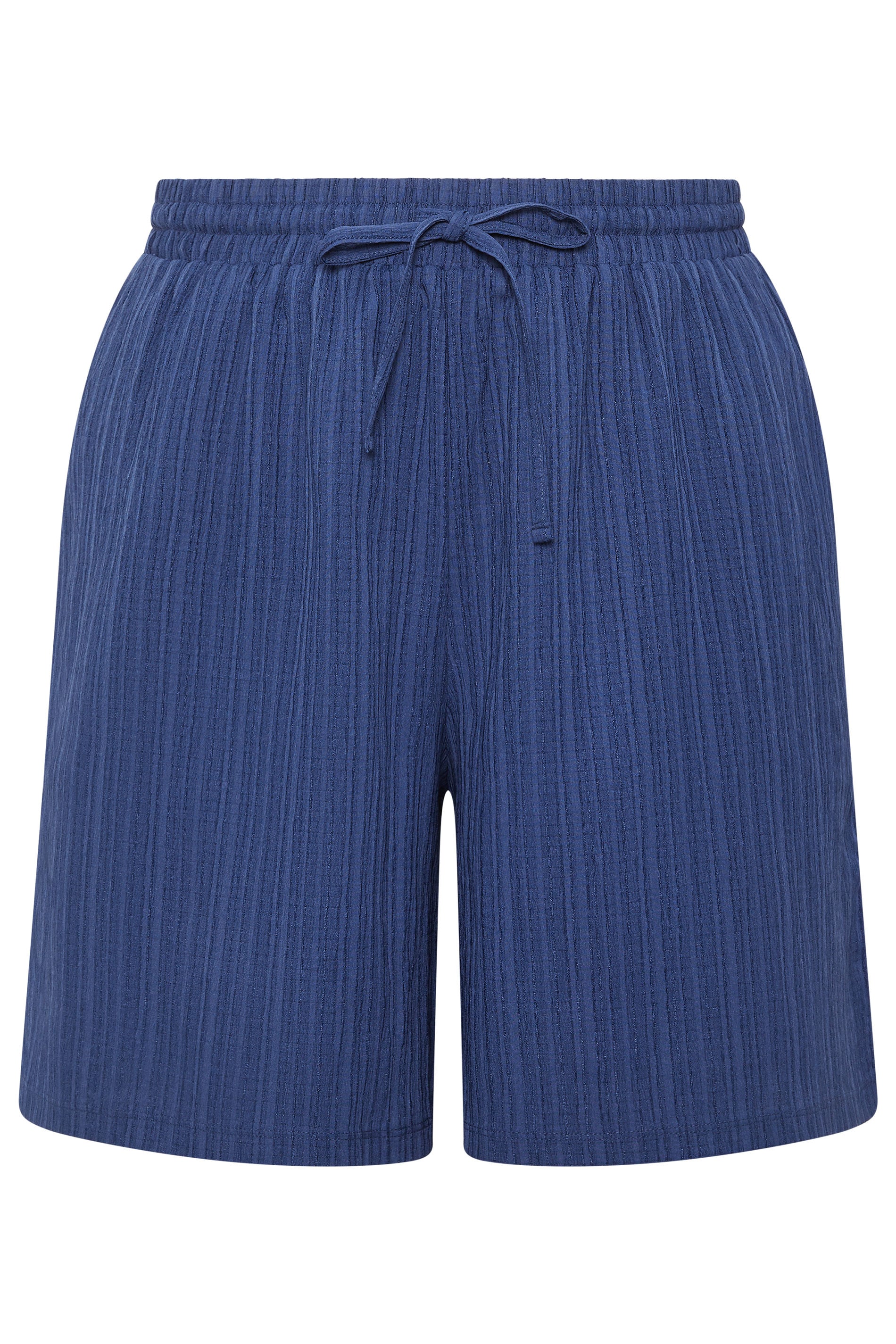 YOURS Plus Size Denim Blue Textured Woven Shorts | Yours Clothing 5