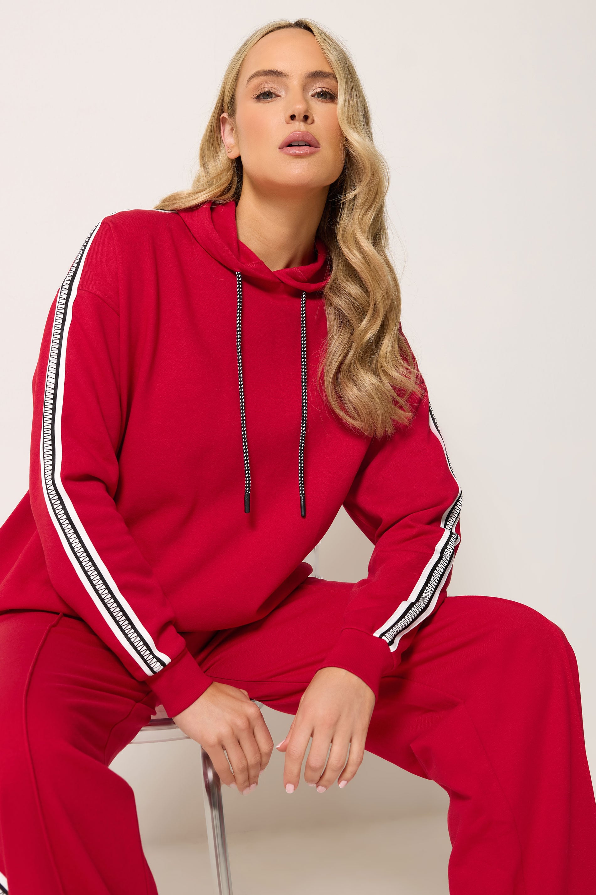 LTS Tall Women's Red Side Tape Hoodie | Long Tall Sally 3