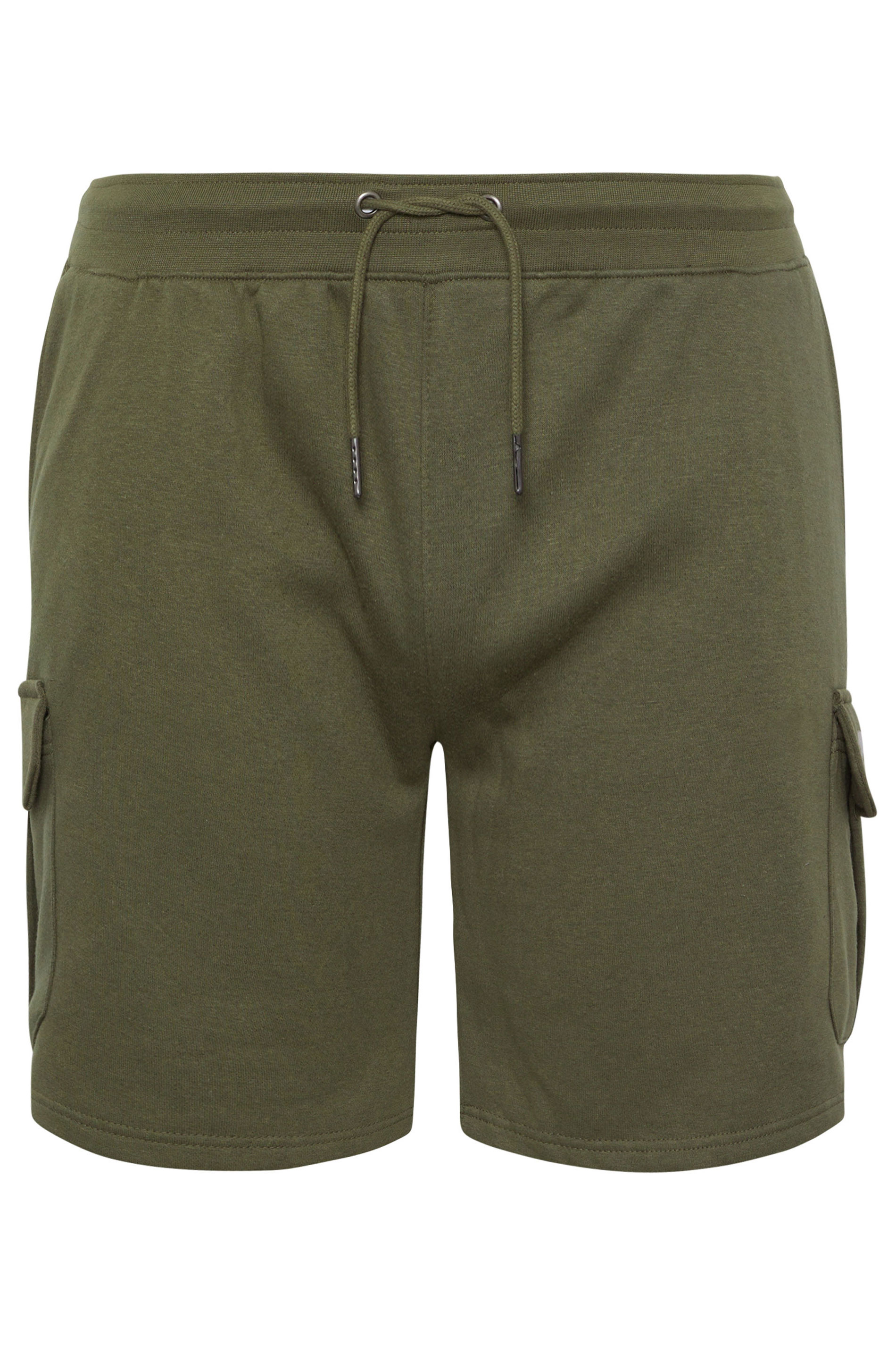 D555 Big & Tall Khaki Green Fleece Lined Cargo Shorts | BadRhino 2
