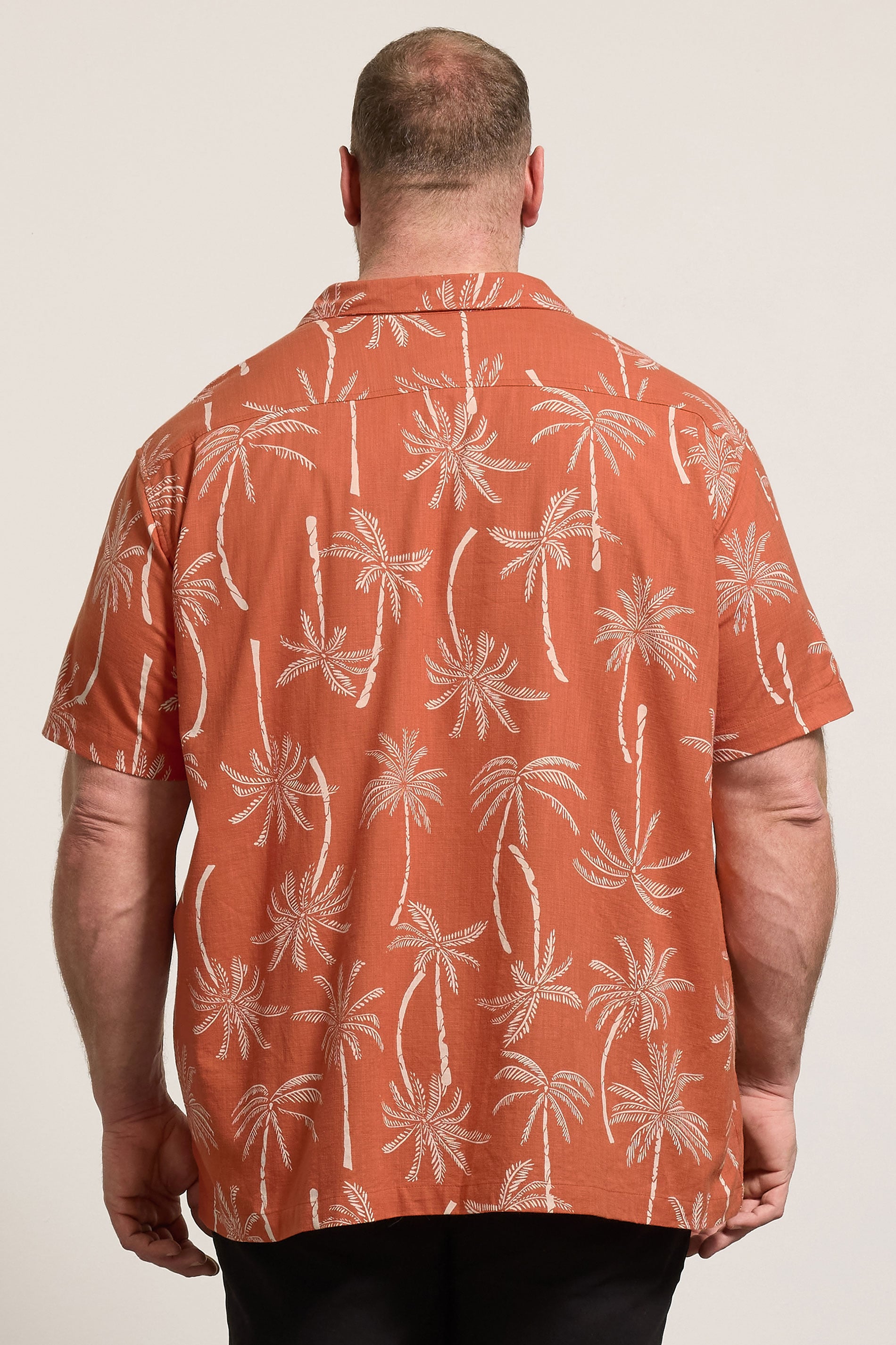 BadRhino Big & Tall Clay Orange Palm Tree Print Short Sleeve Shirt | BadRhino 4