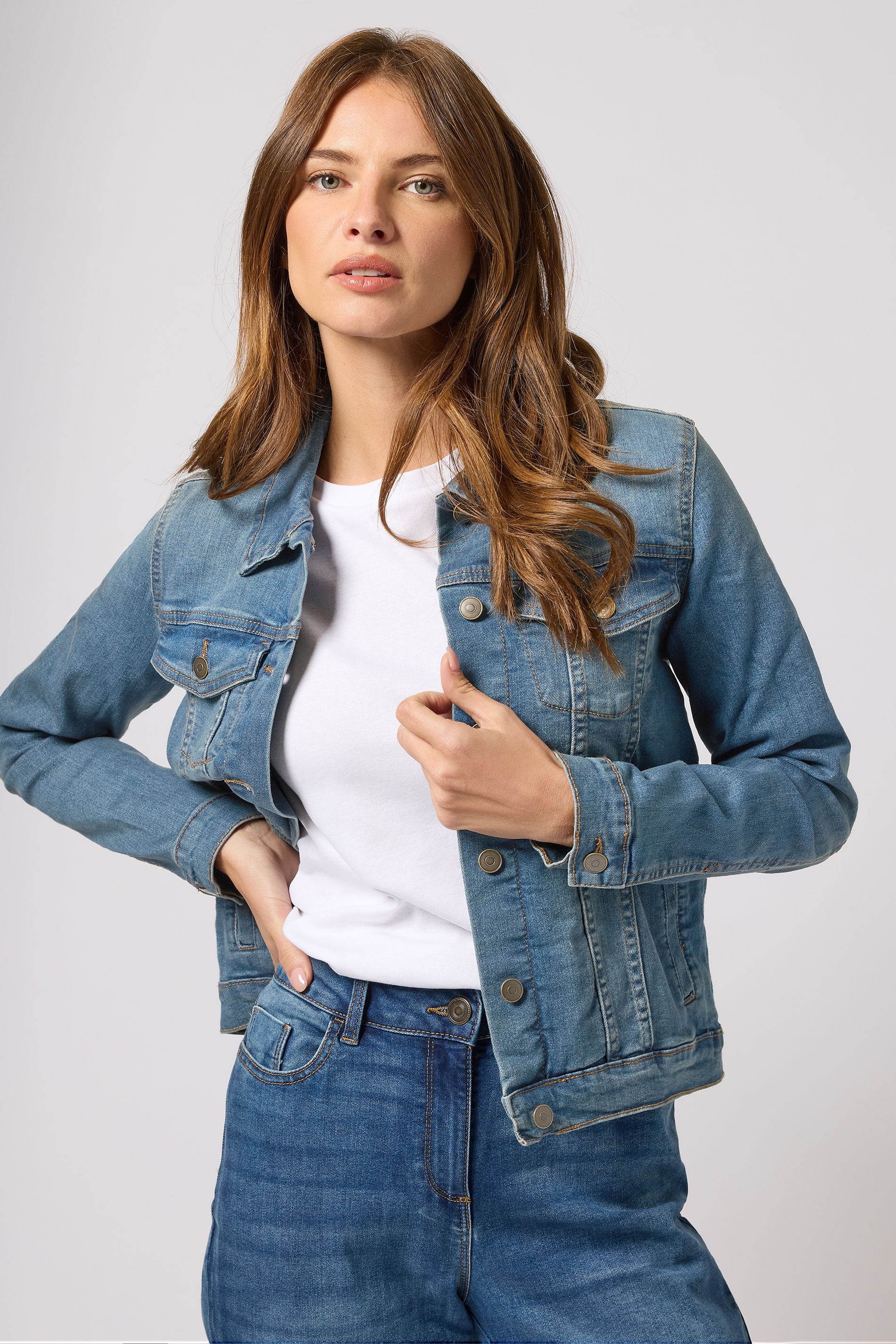 M&Co Blue Mid Wash Denim Jacket | M&Co 3