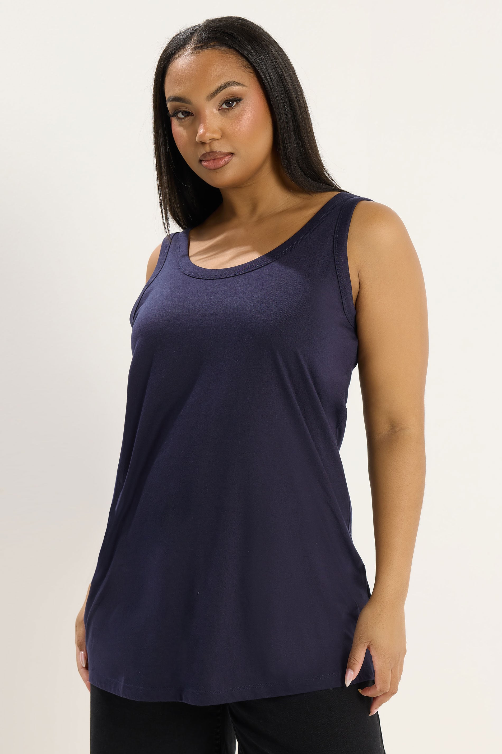 Navy Vest Top | Yours Clothing 3