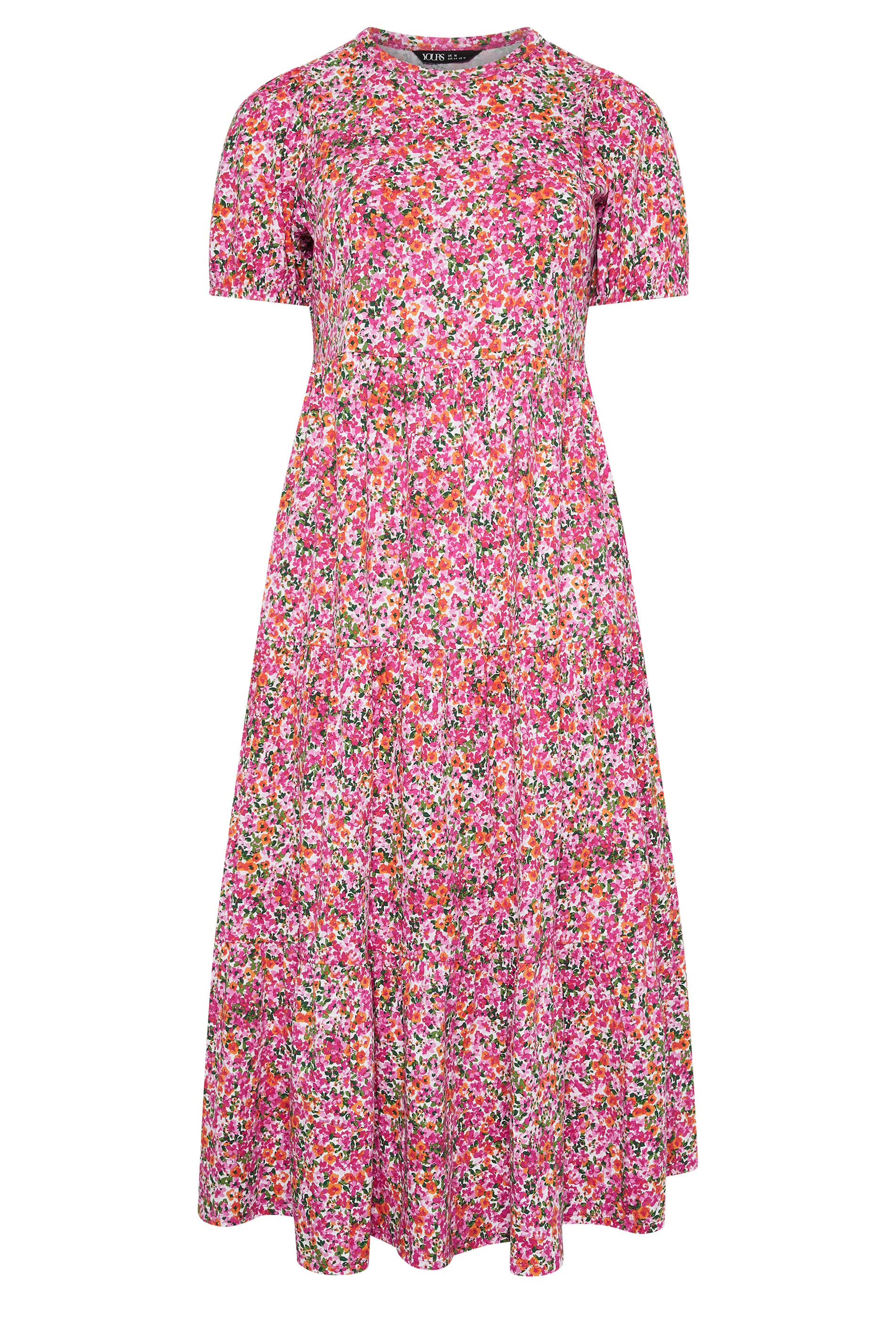 YOURS Plus Size Pink Floral Summer Dress | Yours Clothing 5