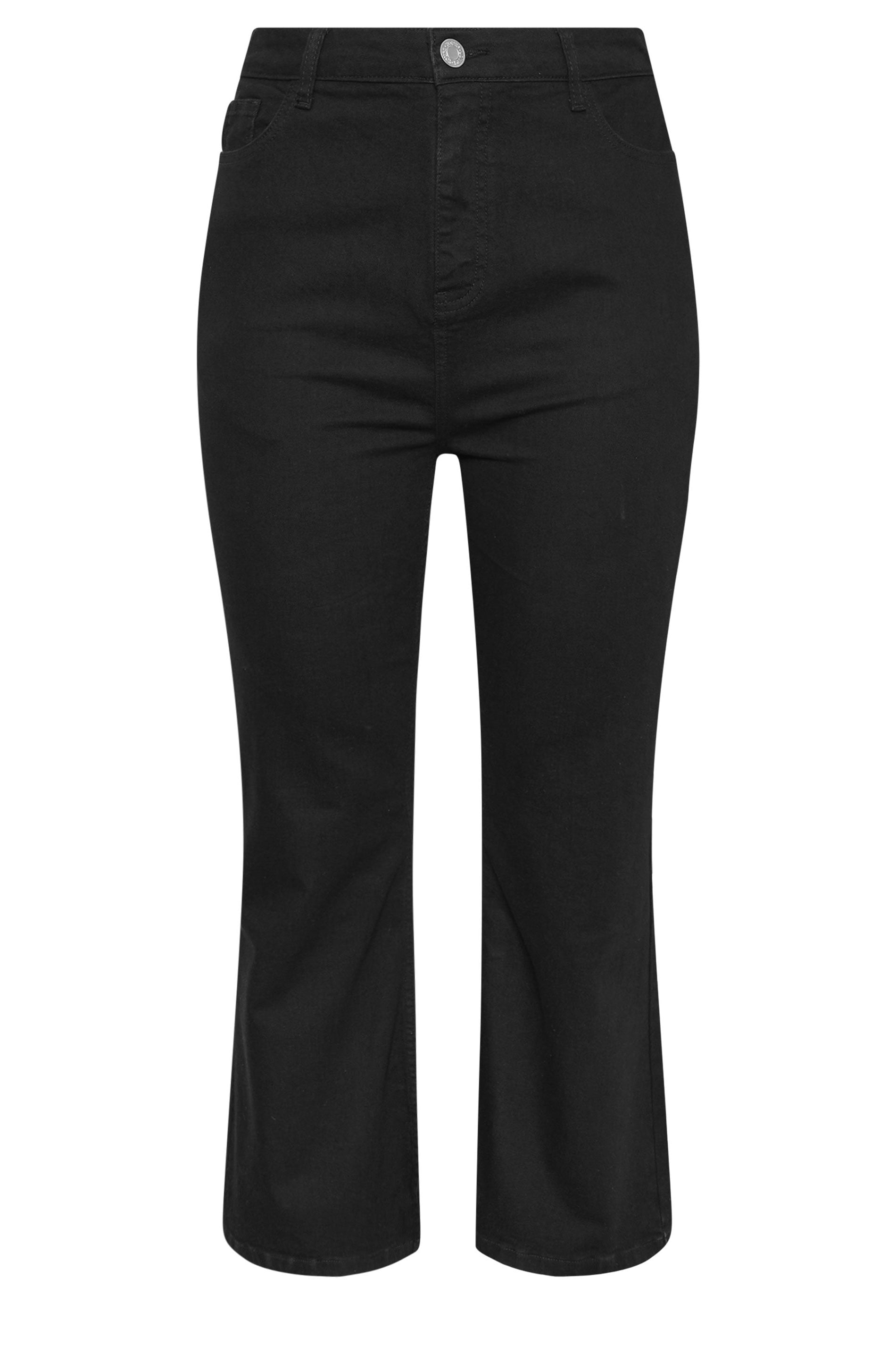 YOURS Plus Size Black Flare Stretch Jeans | Yours Clothing 5