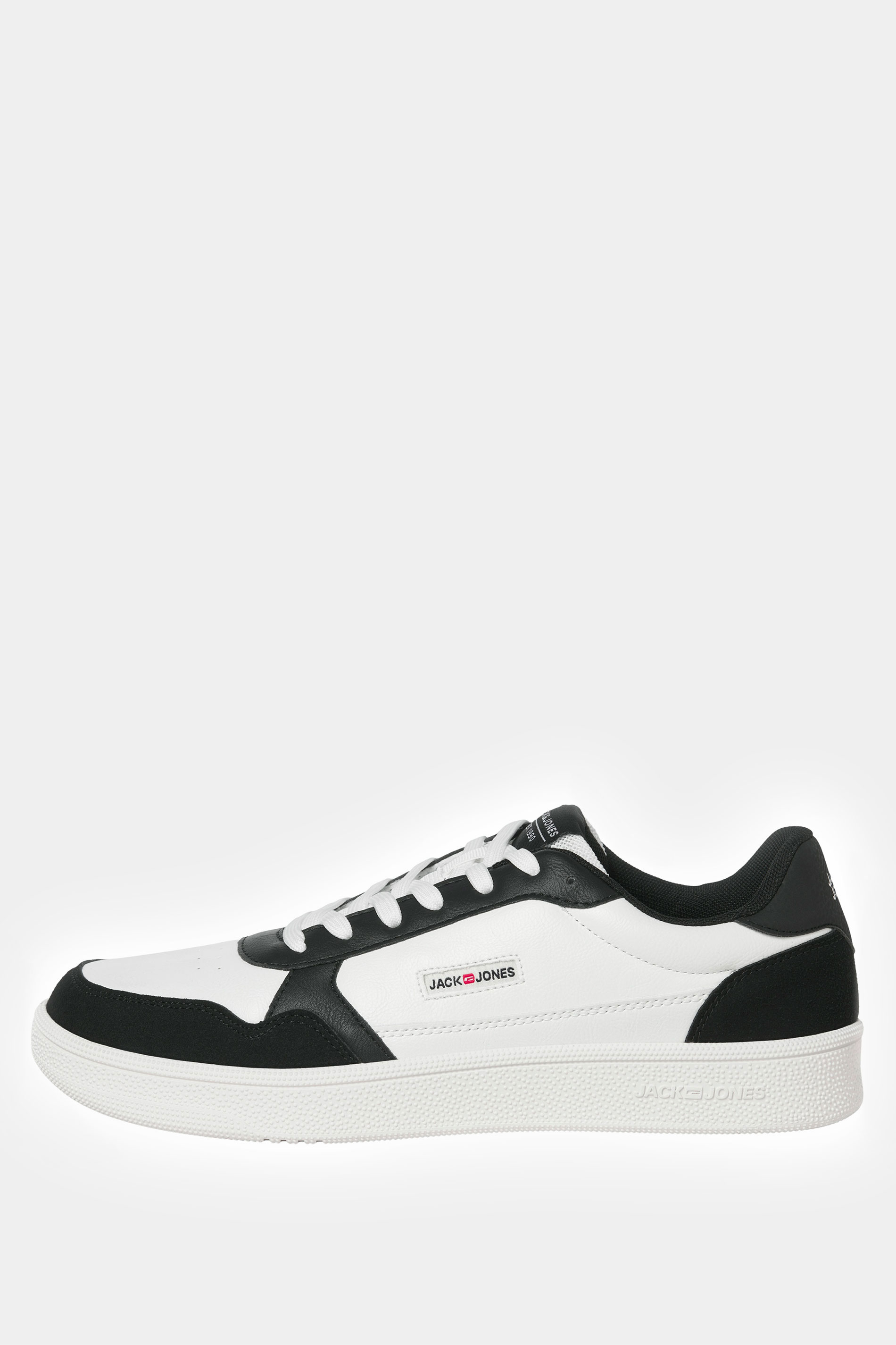 JACK & JONES White & Black Lace Up Trainers | BadRhino 2