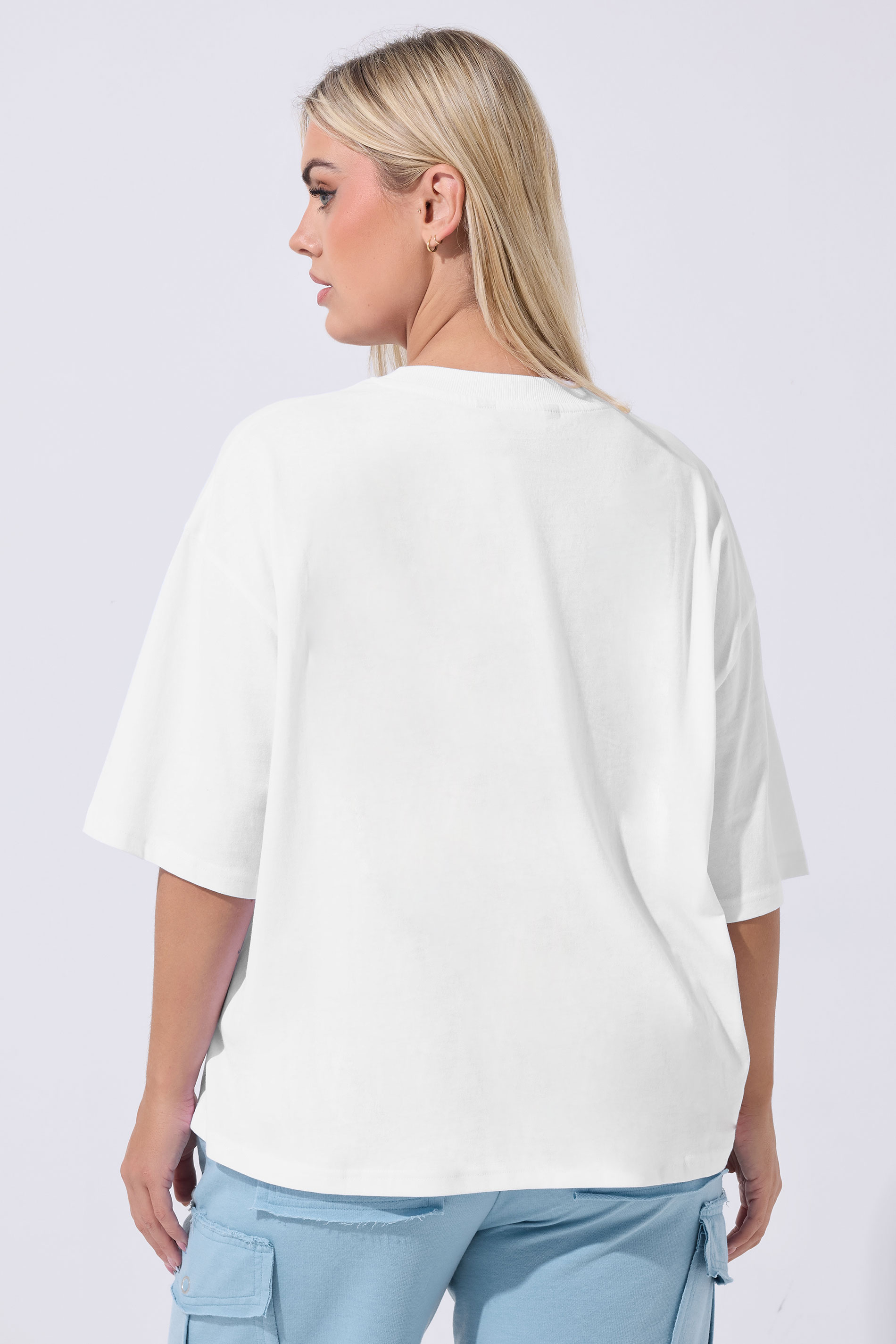 LIMITED COLLECTION Plus Size White Sequin Floral Boxy T-Shirt | Yours Clothing 2