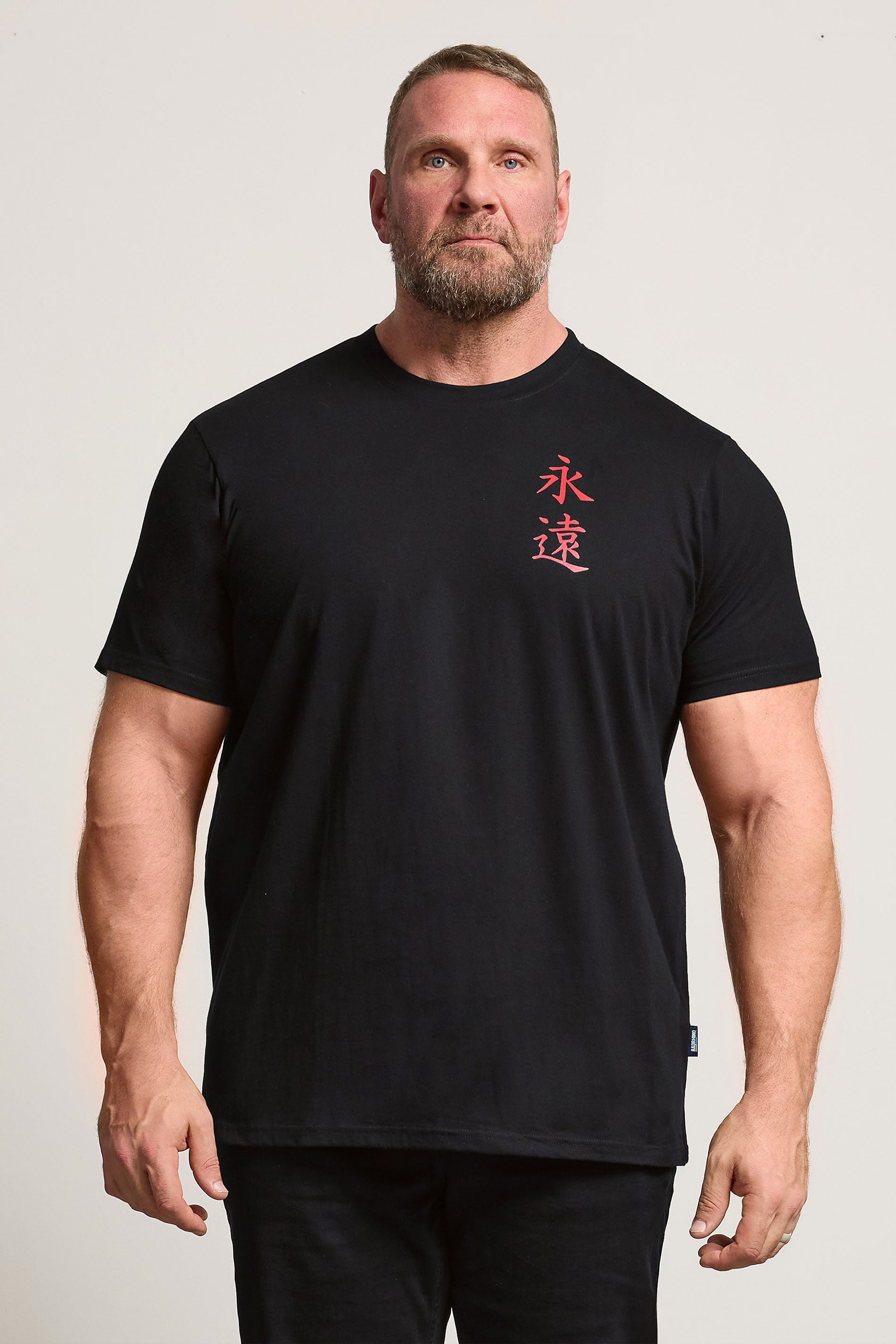BadRhino Big & Tall Black Japanese Graphic T-Shirt | BadRhino 3