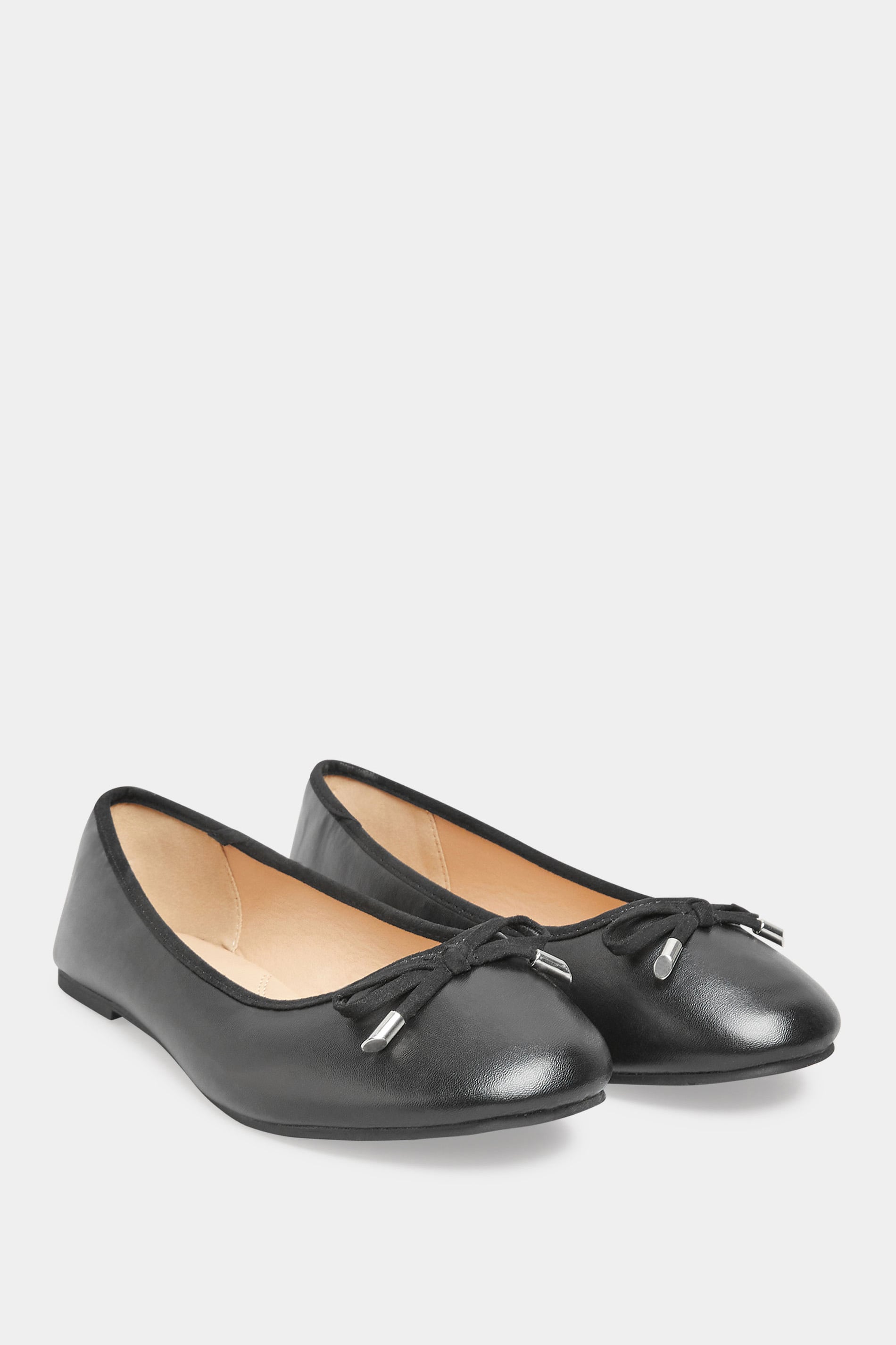 Black Ballerina Pumps In Wide E Fit & Extra Wide EEE Fit | Yours Clothing 3