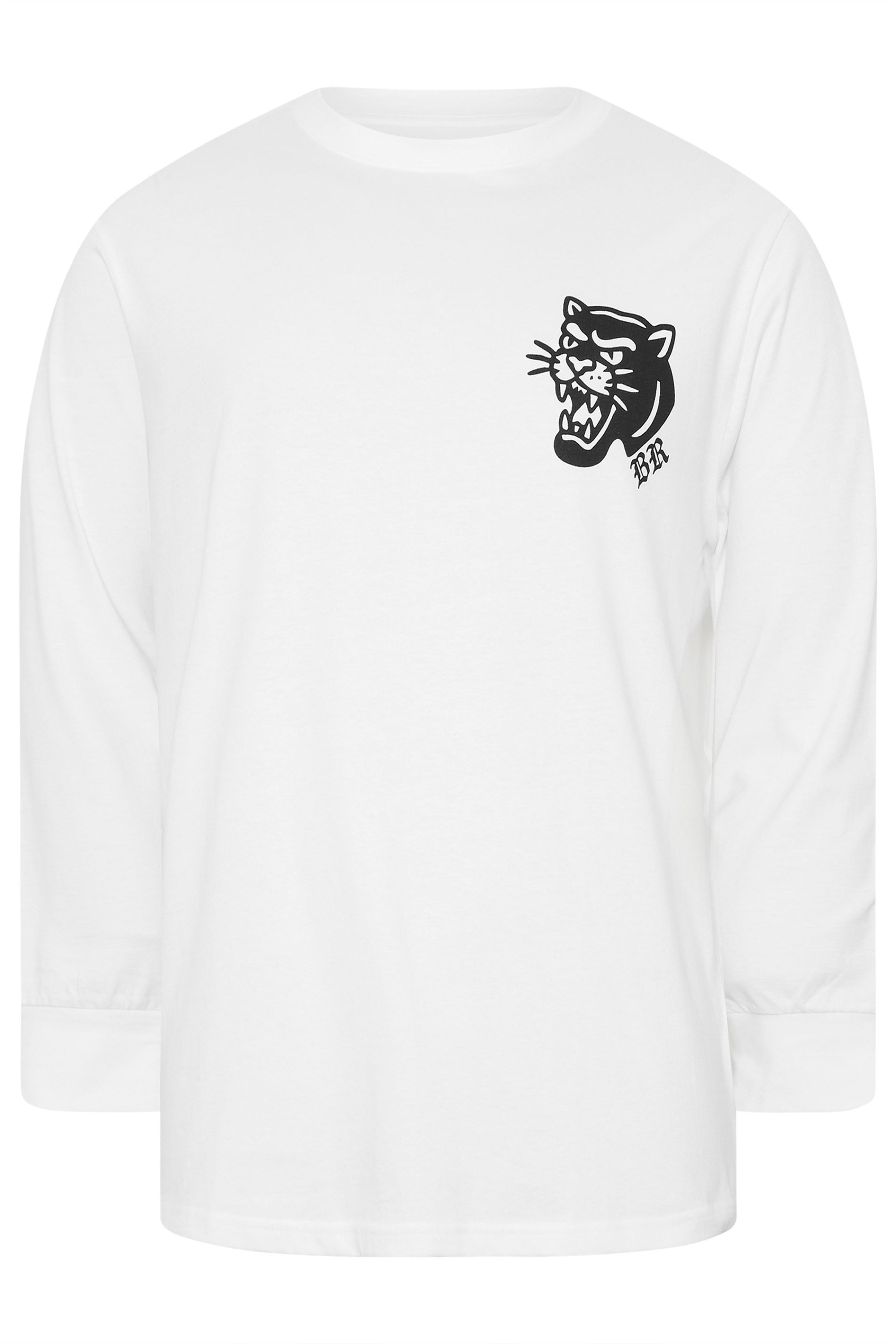BadRhino Big & Tall White Panther Long Sleeve Graphic T-Shirt | BadRhino 6