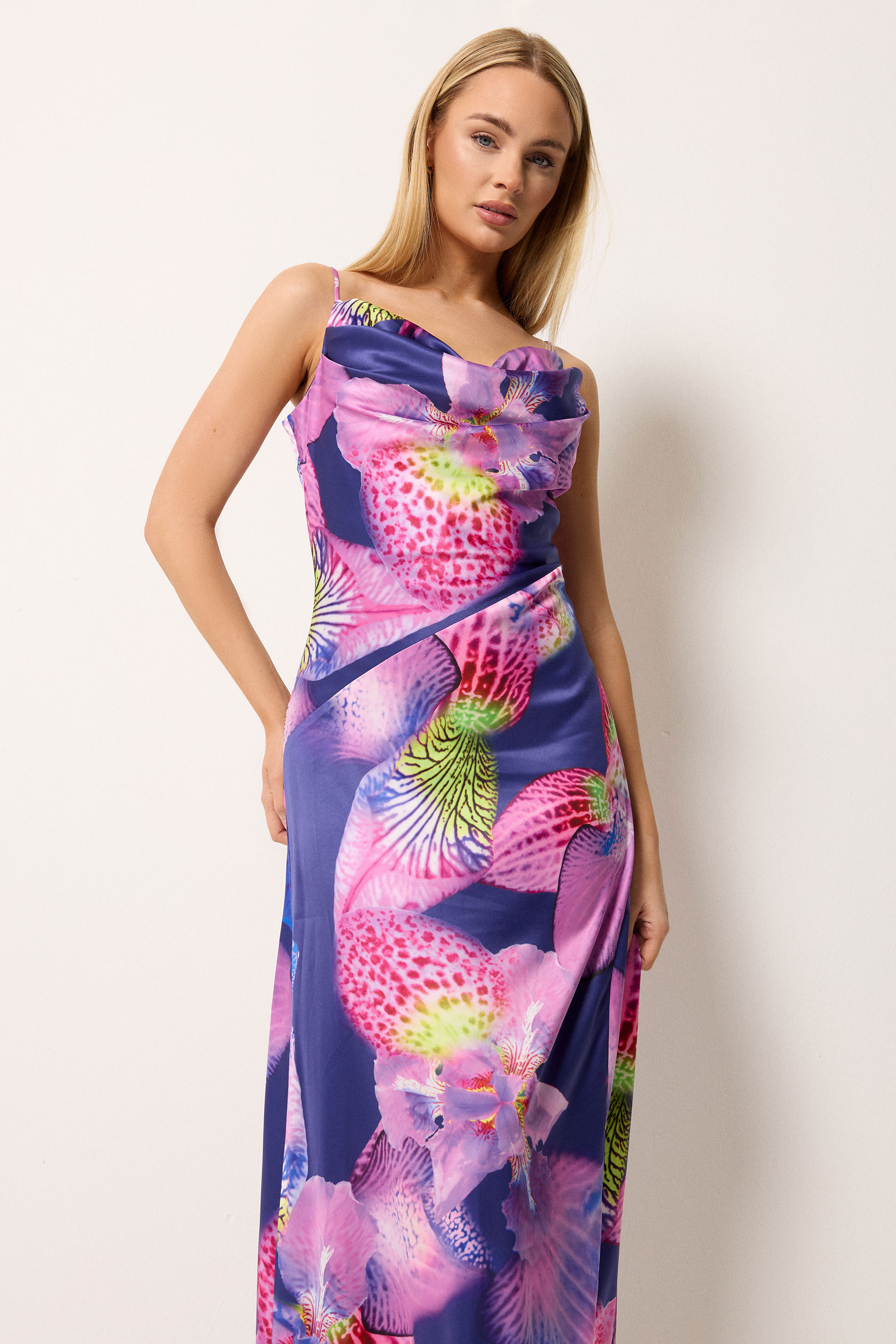 STAR Purple Floral Cowl Neckline Maxi Dress | StarByJM 1