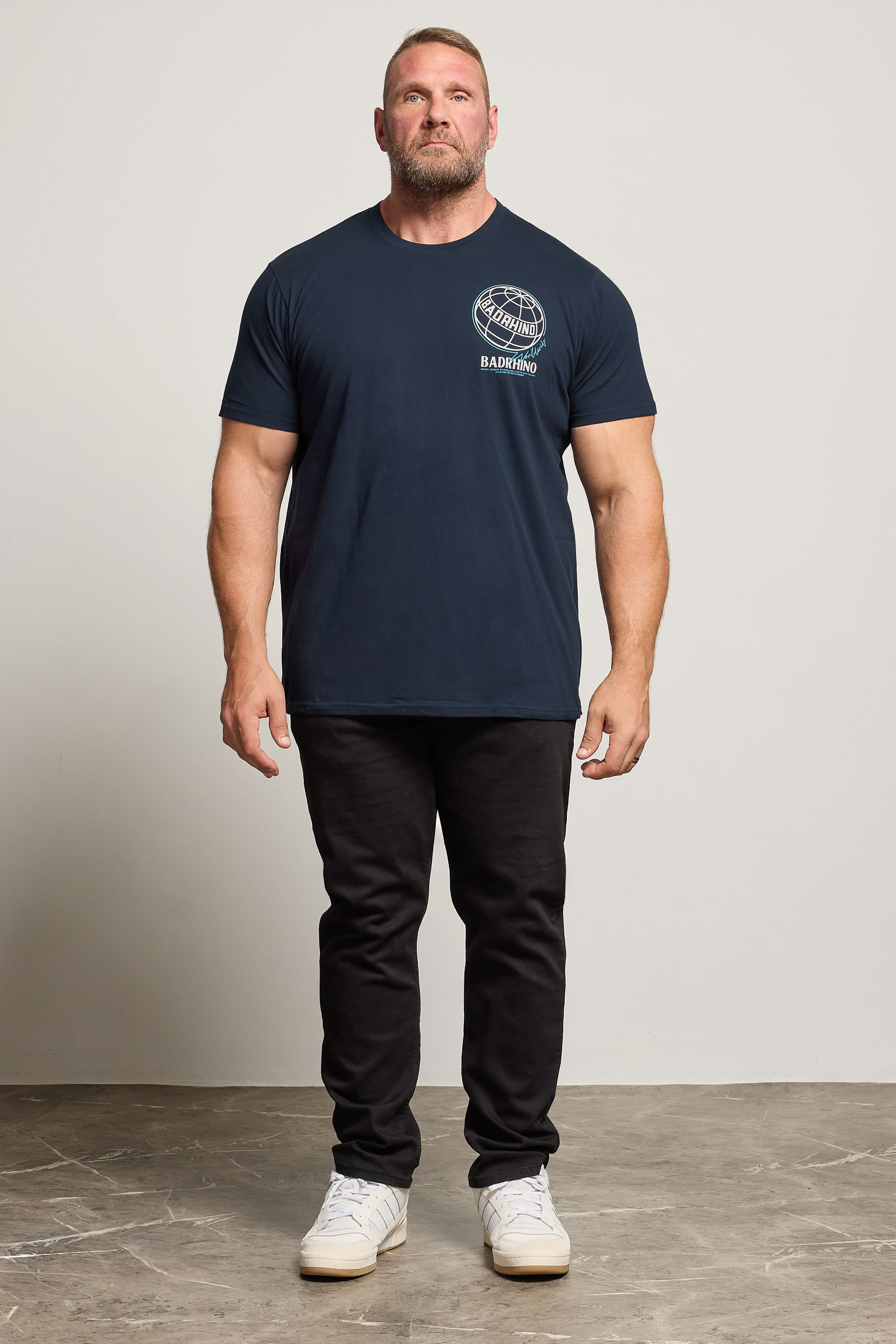 BadRhino Big & Tall 3 PACK Black & Navy Blue Worldwide Graphic T-Shirts | BadRhino 4
