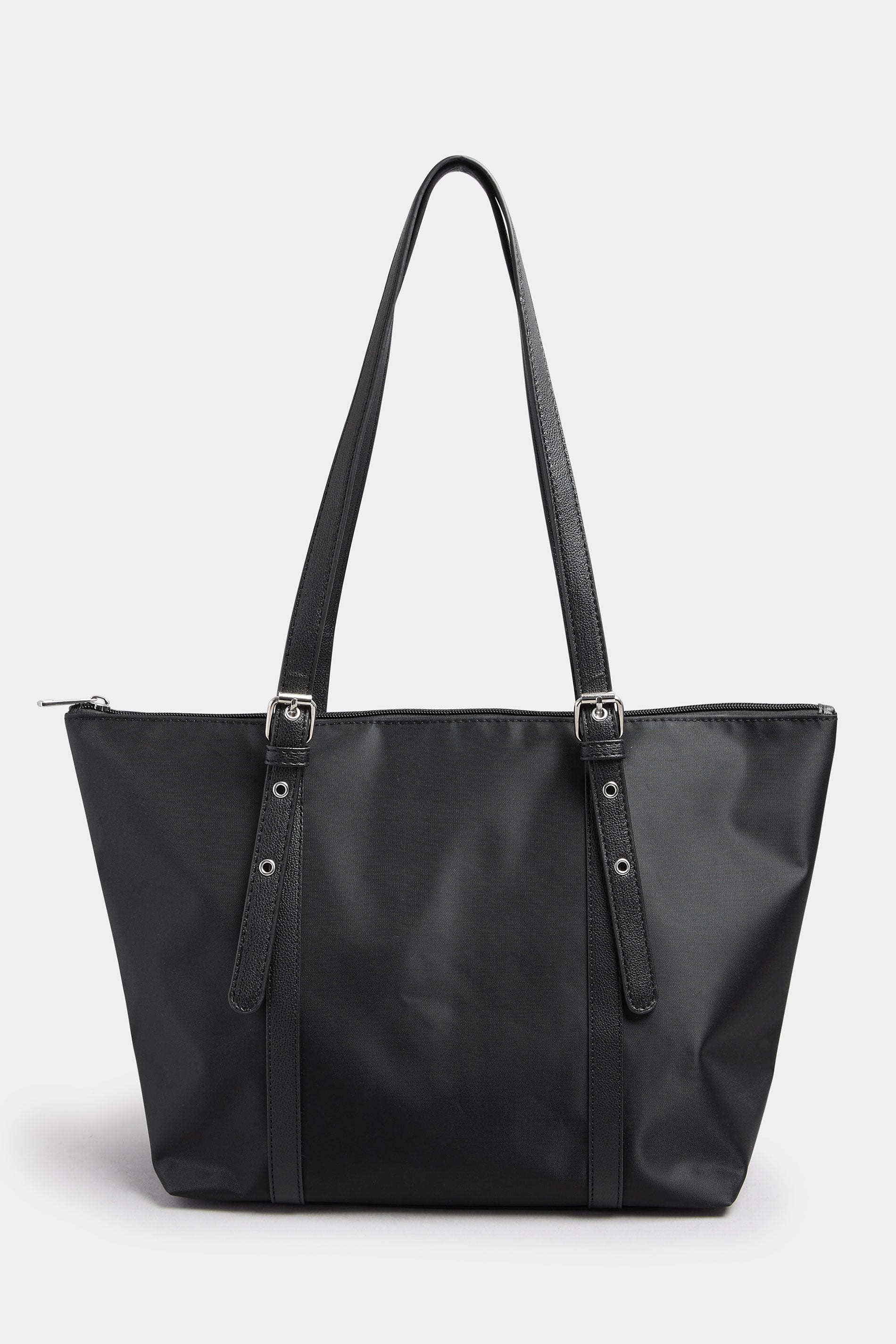 Black Buckle Strap Tote Bag | Yours Clothing 3