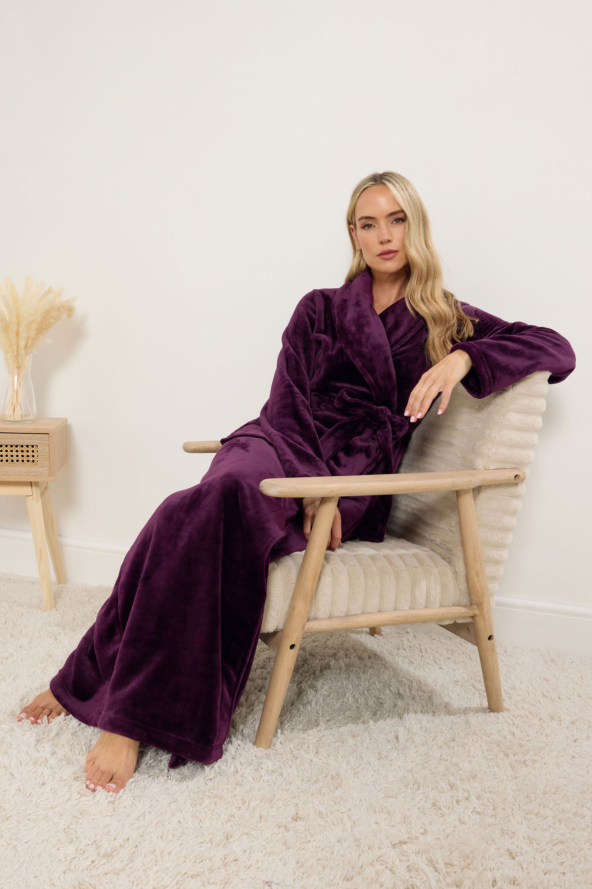 LTS Tall Burgundy Red Super Luxe Maxi Dressing Gown | Long Tall Sally 2