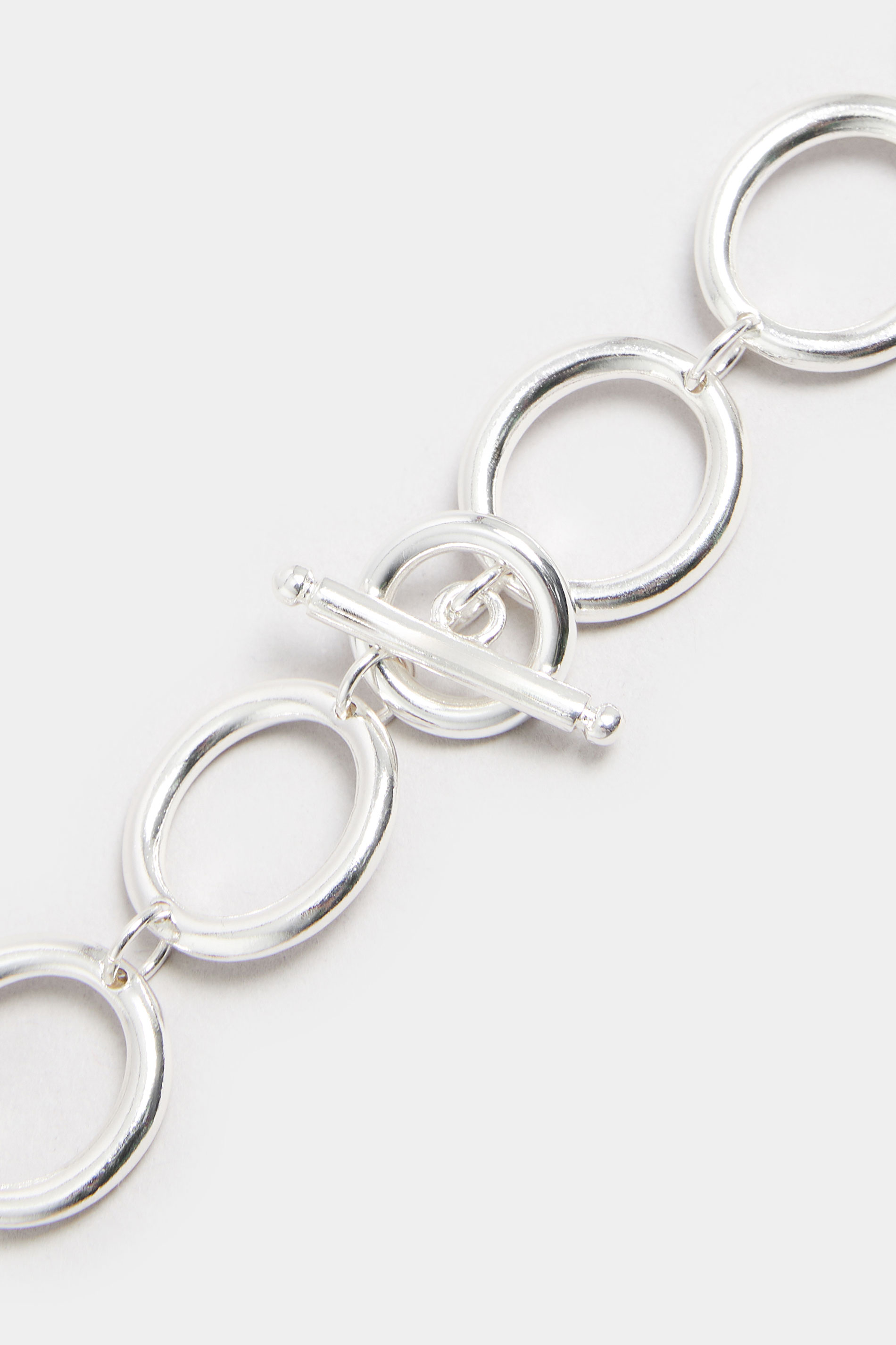 Silver Tone Circle Chain Bracelet | Yours Clothing 2