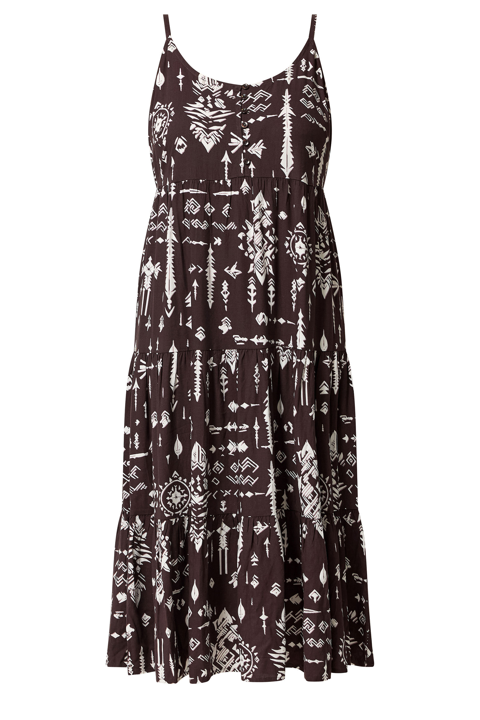 YOURS Plus Size Brown Tiered Maxi Dress | Yours Clothing 5