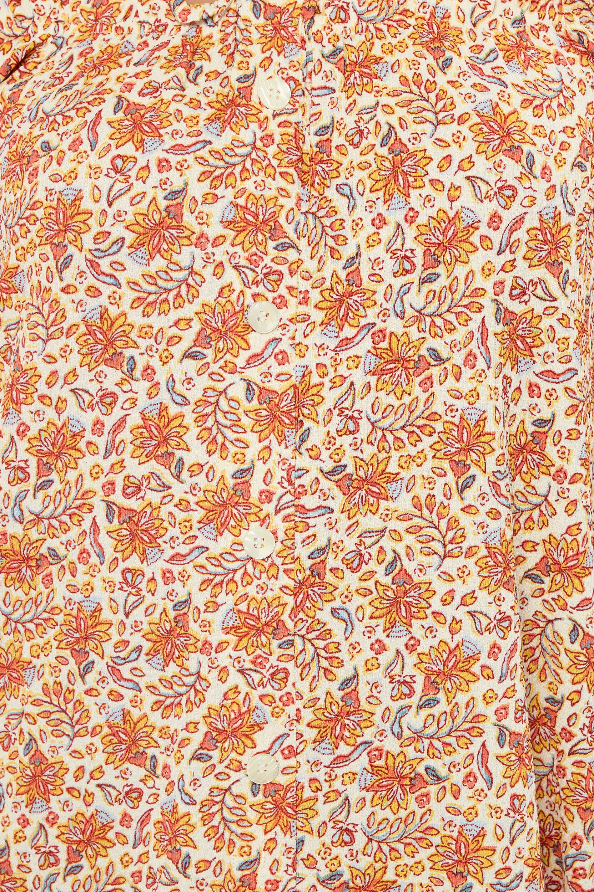 YOURS Plus Size Orange Textured Leaf Print Bardot Top | Yours Clothing 4