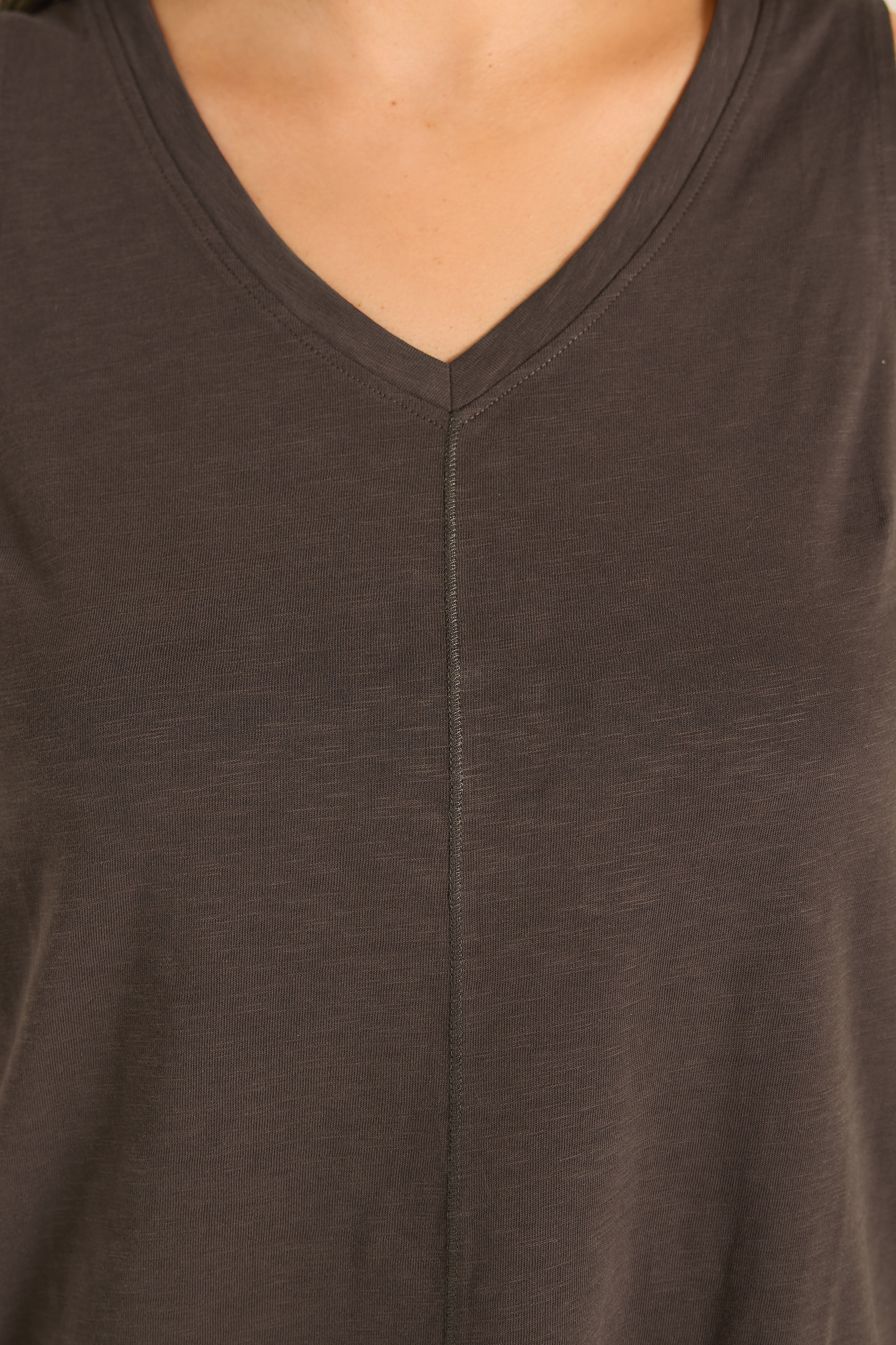 EVANS Plus Size Chocolate Brown Premium Cotton Vest Top 4
