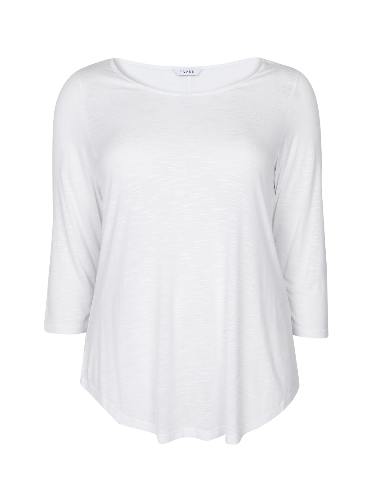 3/4 Sleeve White T-Shirt 2