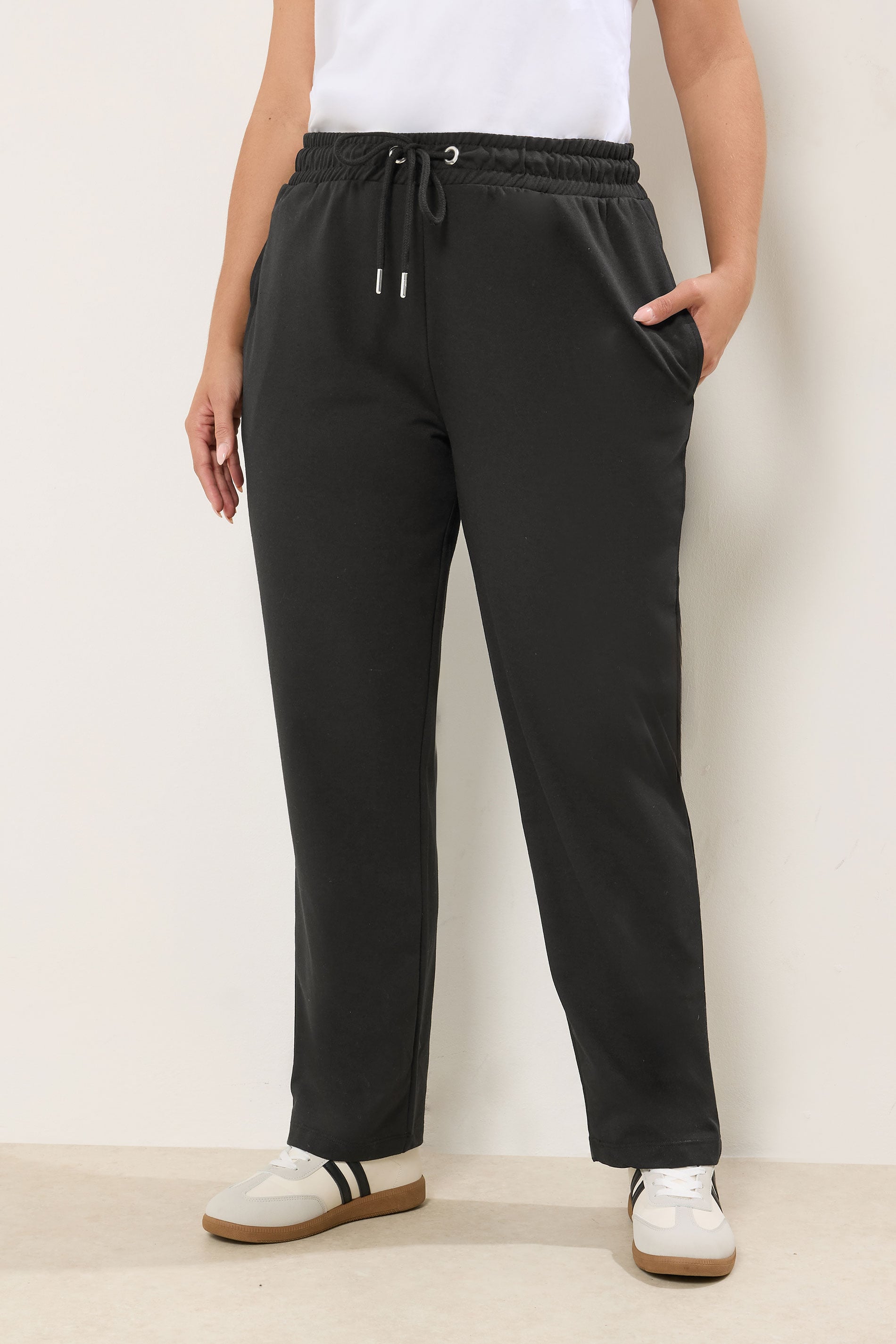 YOURS Plus Size Black Straight Leg Joggers | Yours Clothing 3