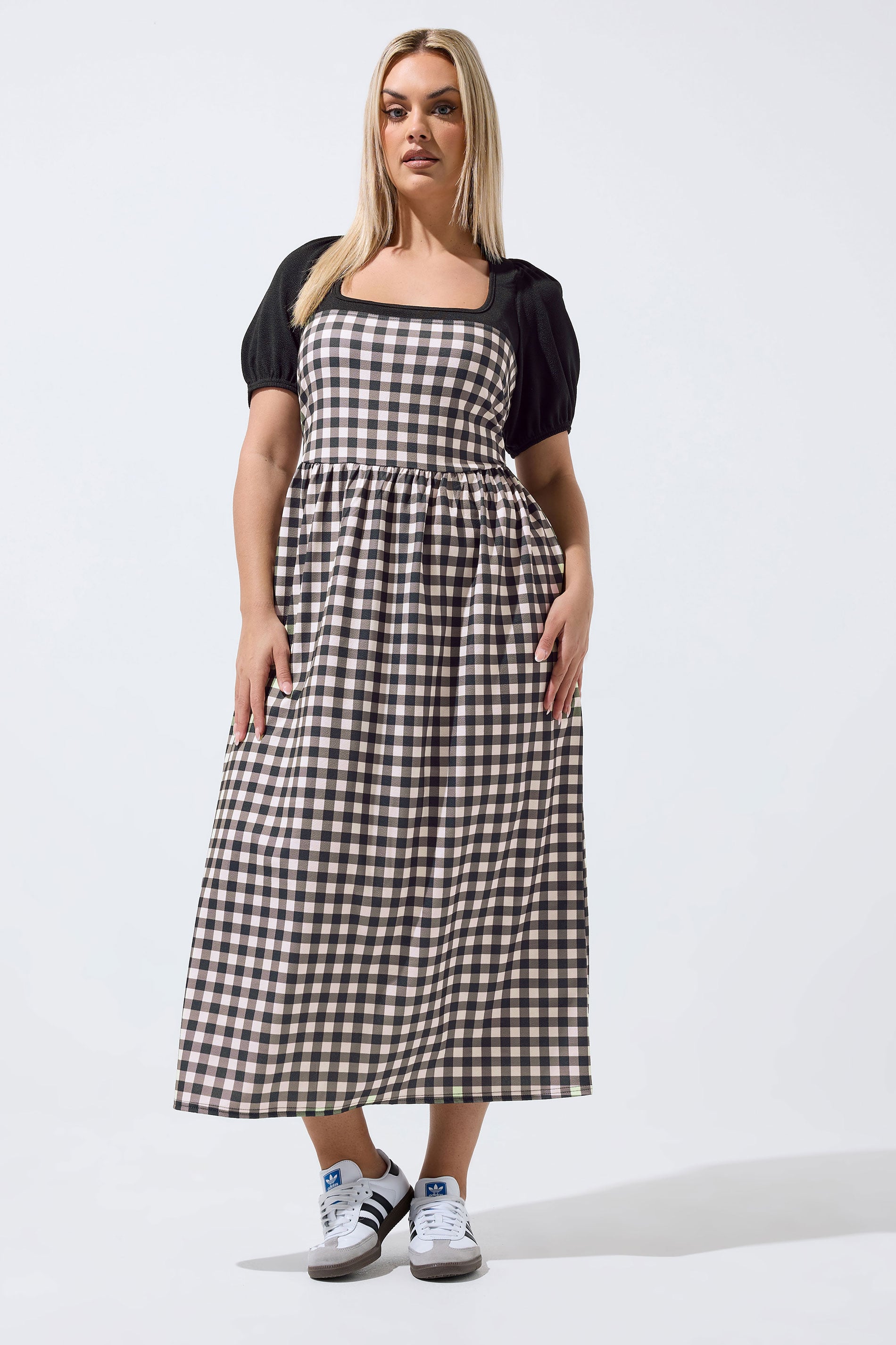 LIMITED COLLECTION Plus Size Black Contrast Gingham Dress | Yours Clothing 3
