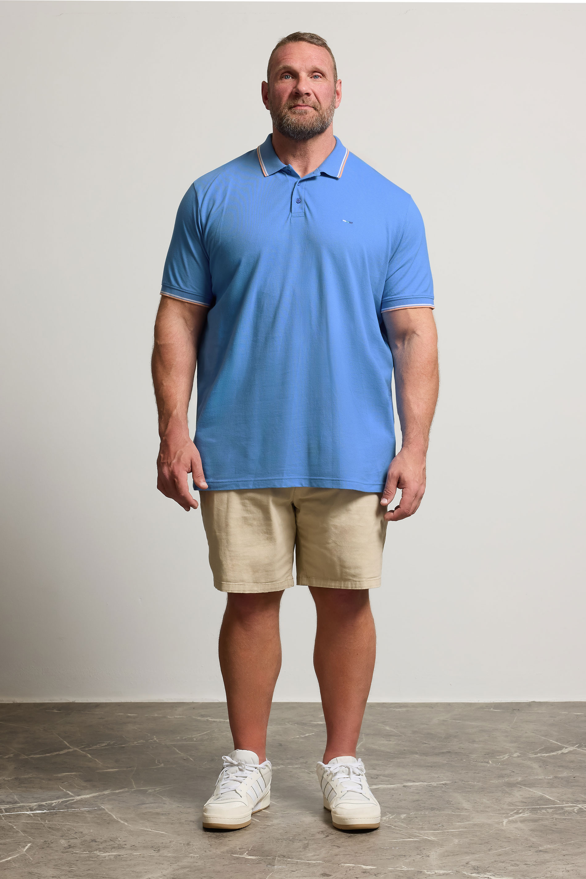 BadRhino Big & Tall Light Blue Tipped Polo Shirt | BadRhino 2
