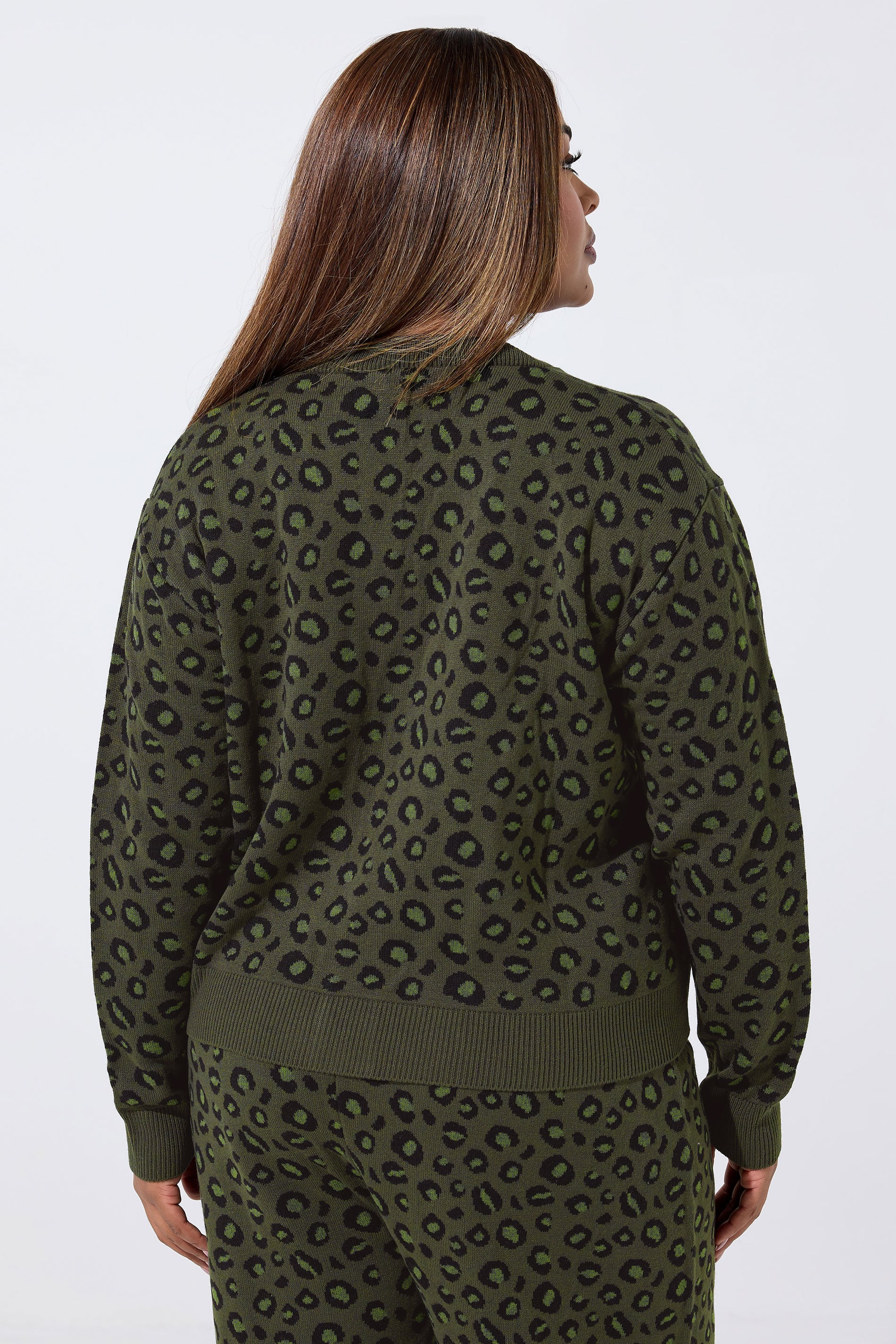 LIMITED COLLECTION Plus Size Khaki Green Leopard Print Cardigan | Yours Clothing  2