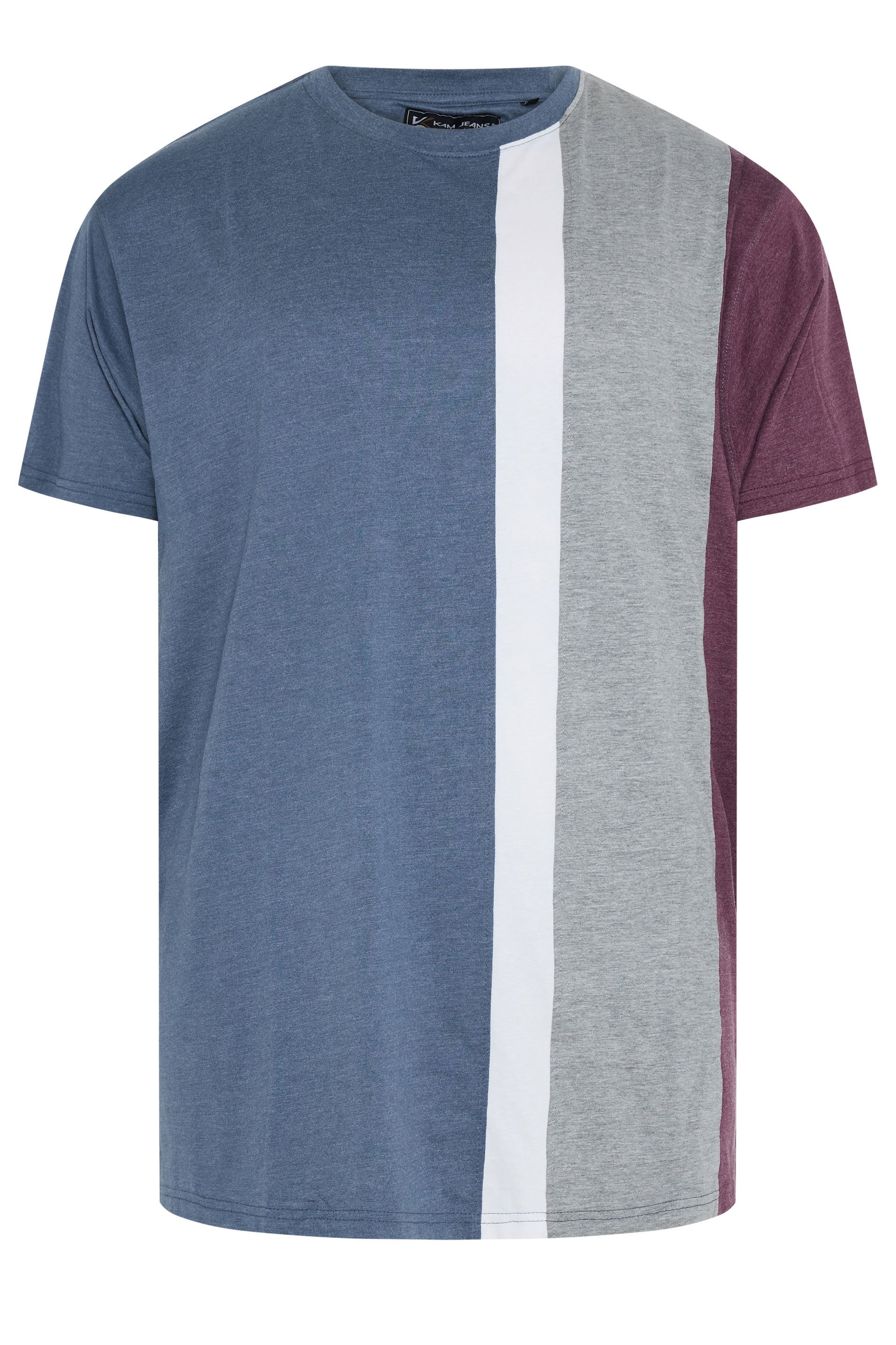 KAM Big & Tall Indigo Blue Stripe T-Shirt | BadRhino 1