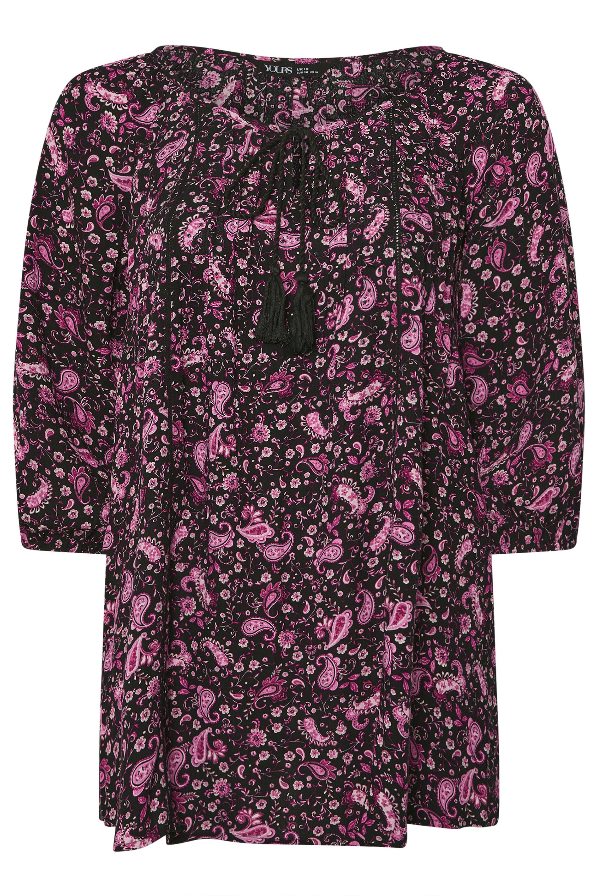 YOURS Plus Size Pink Paisley Print Tie Front Top | Yours Clothing 6