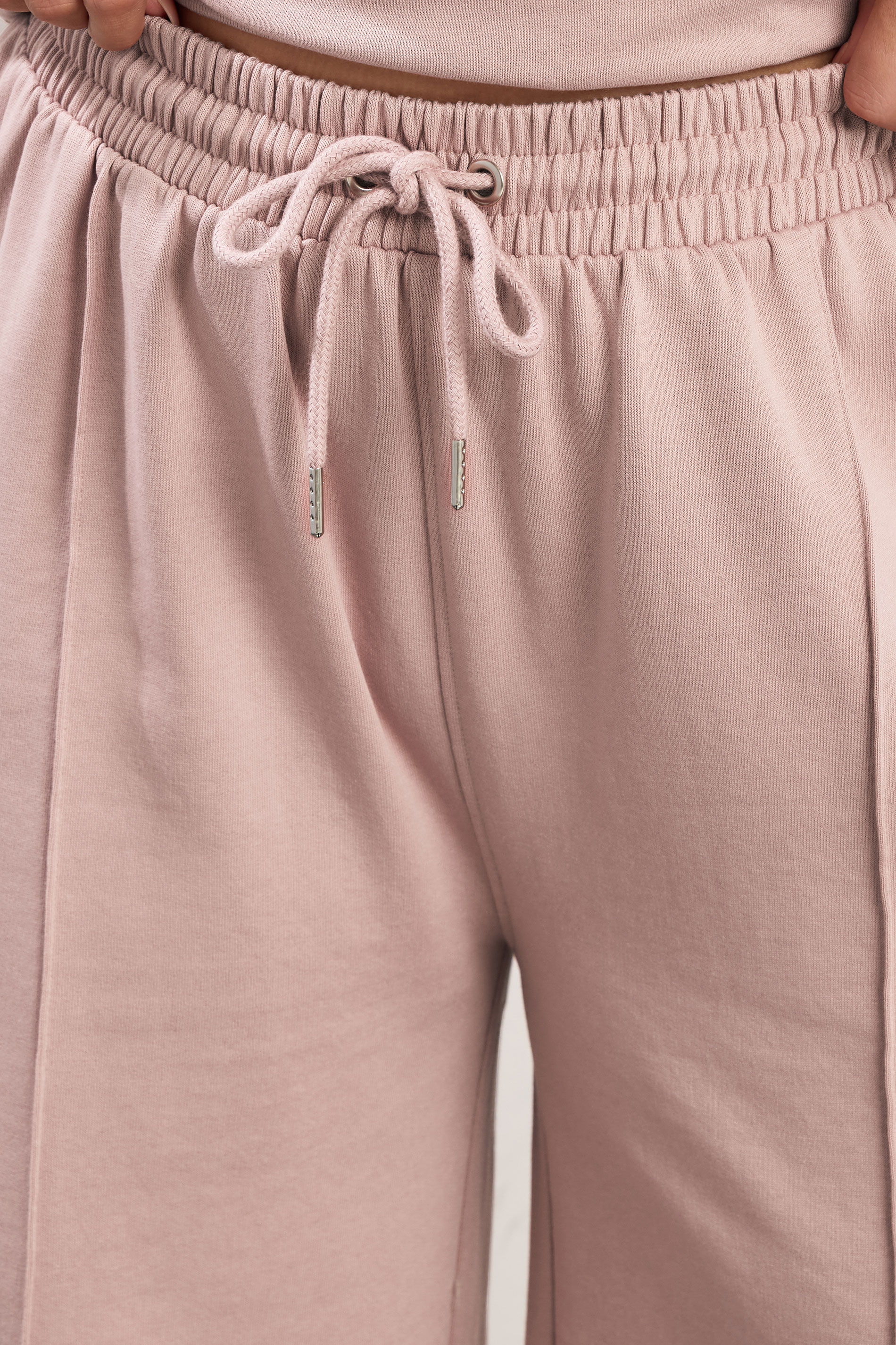 YOURS Plus Size Dusky Pink Wide Leg Joggers | Yours Clothing 4