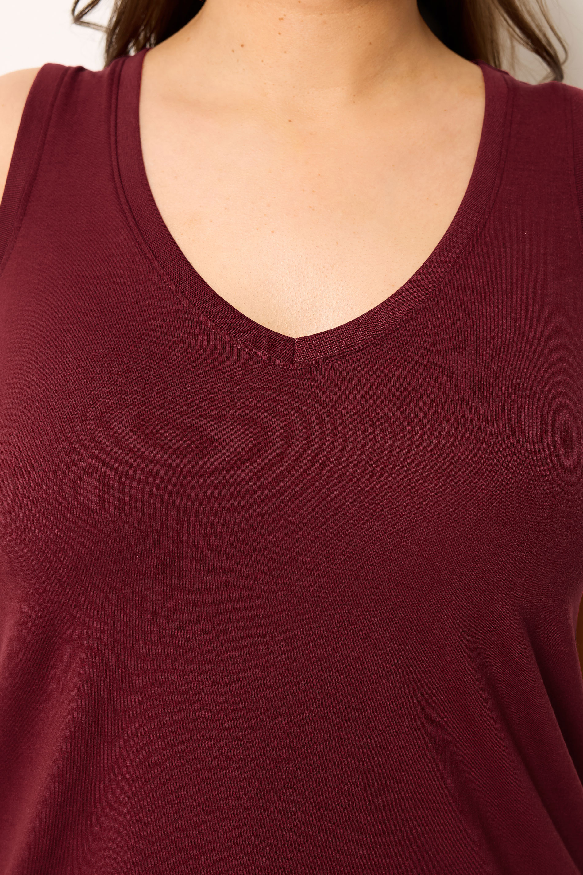 YOURS Plus Size Red V-Neck Vest Top | Yours Clothing 4