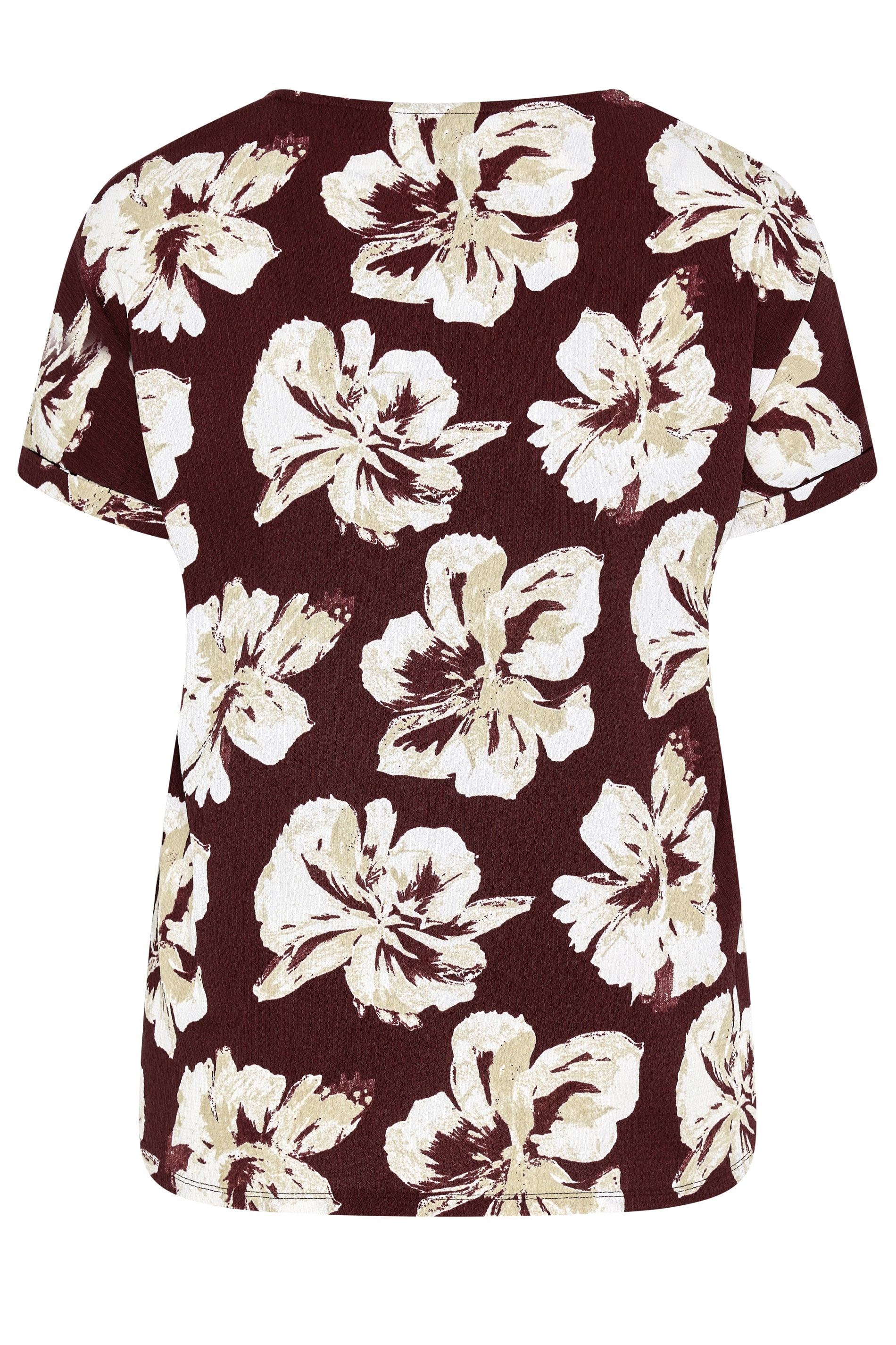 EVANS Curve Berry Red Floral V-Neck Top | Evans 6